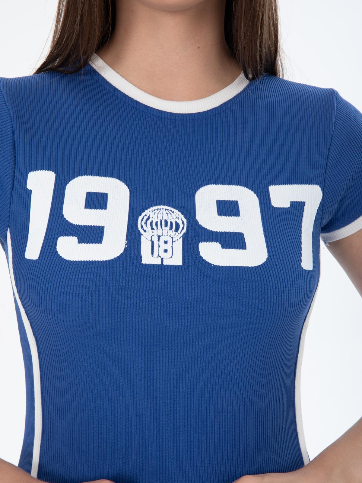 Women printed sport mini dress wholesale Blue color