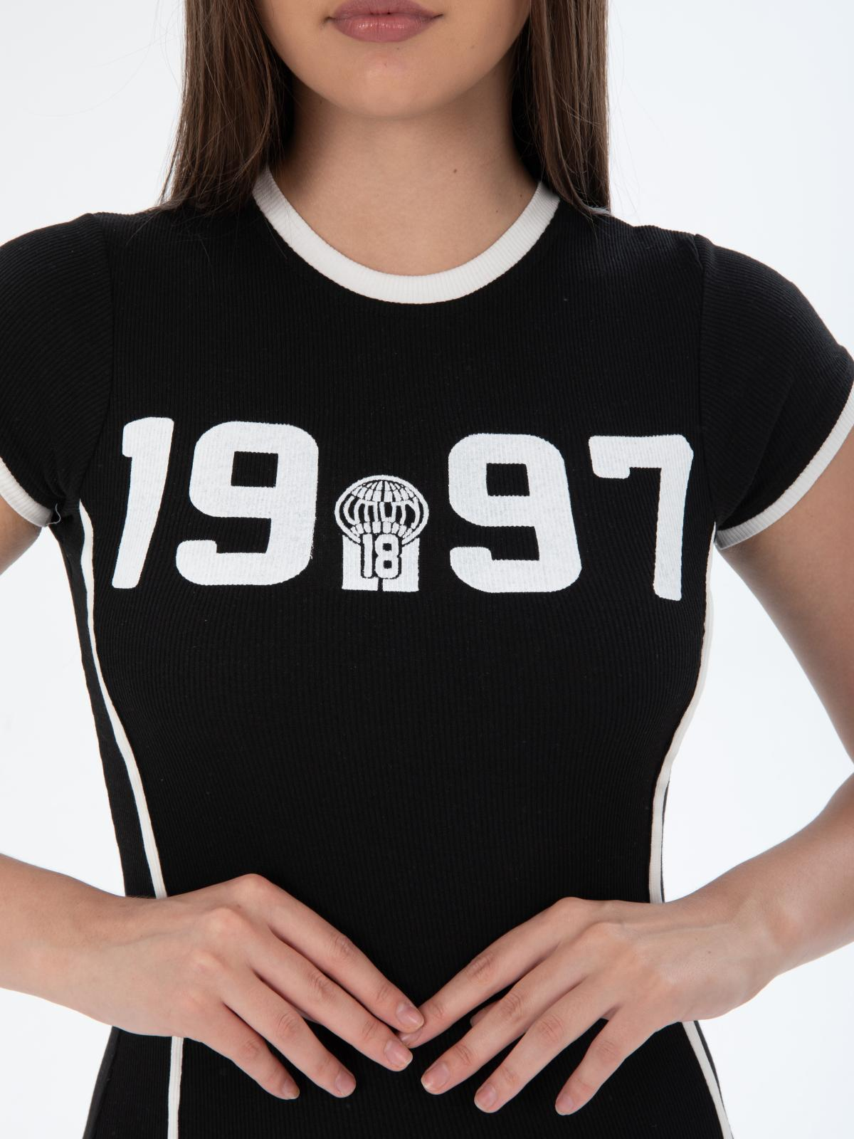 Women printed sport mini dress wholesale Black color