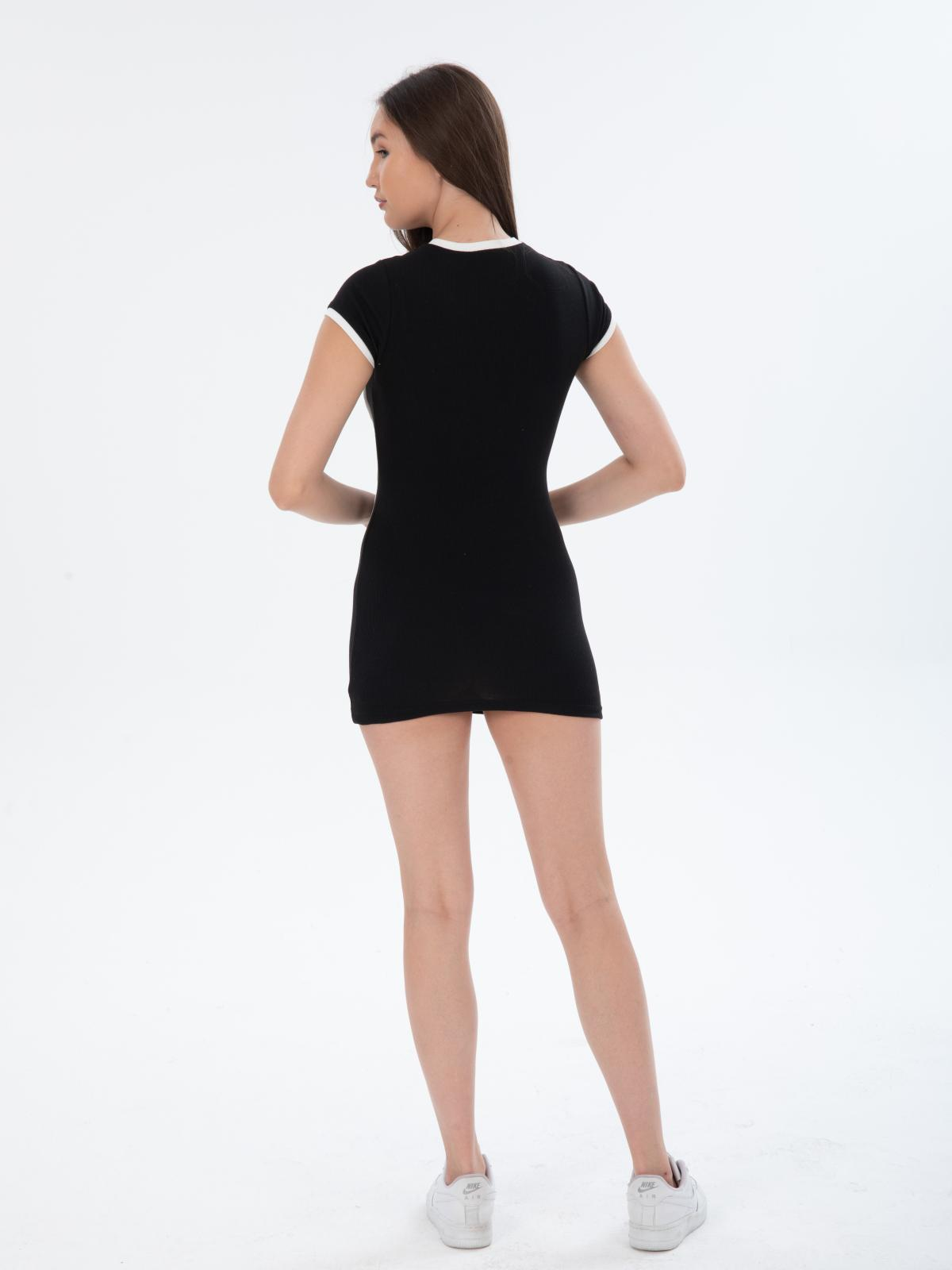 Women printed sport mini dress wholesale Black color