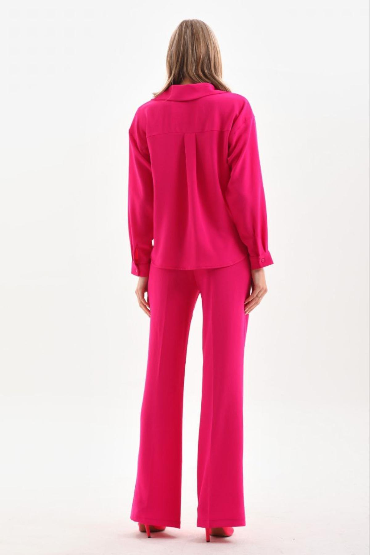 Women shirt and pants set wholesale Fuchsia color 691595