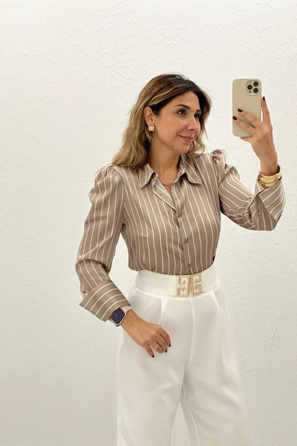 Women shirt wholesale Beige color 700933