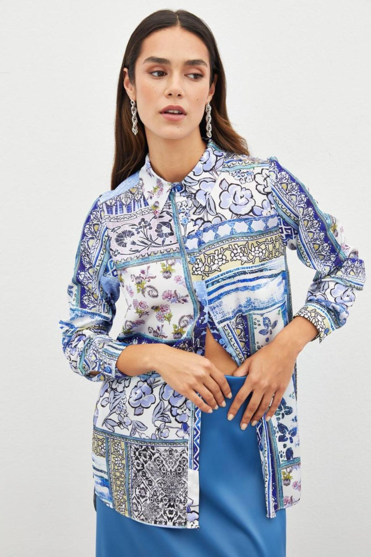 Women shirt wholesale Blue color 700634
