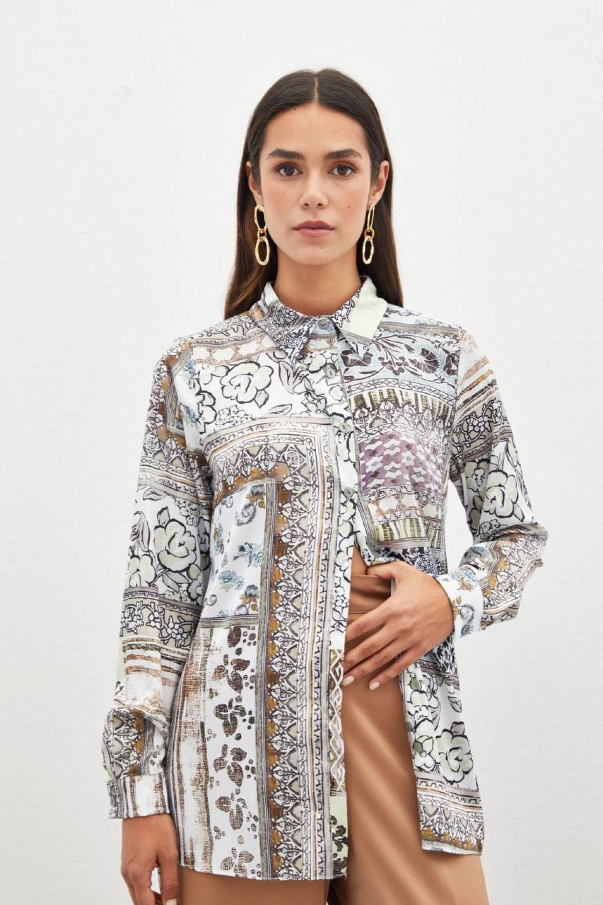 Women shirt wholesale Brown color 700635