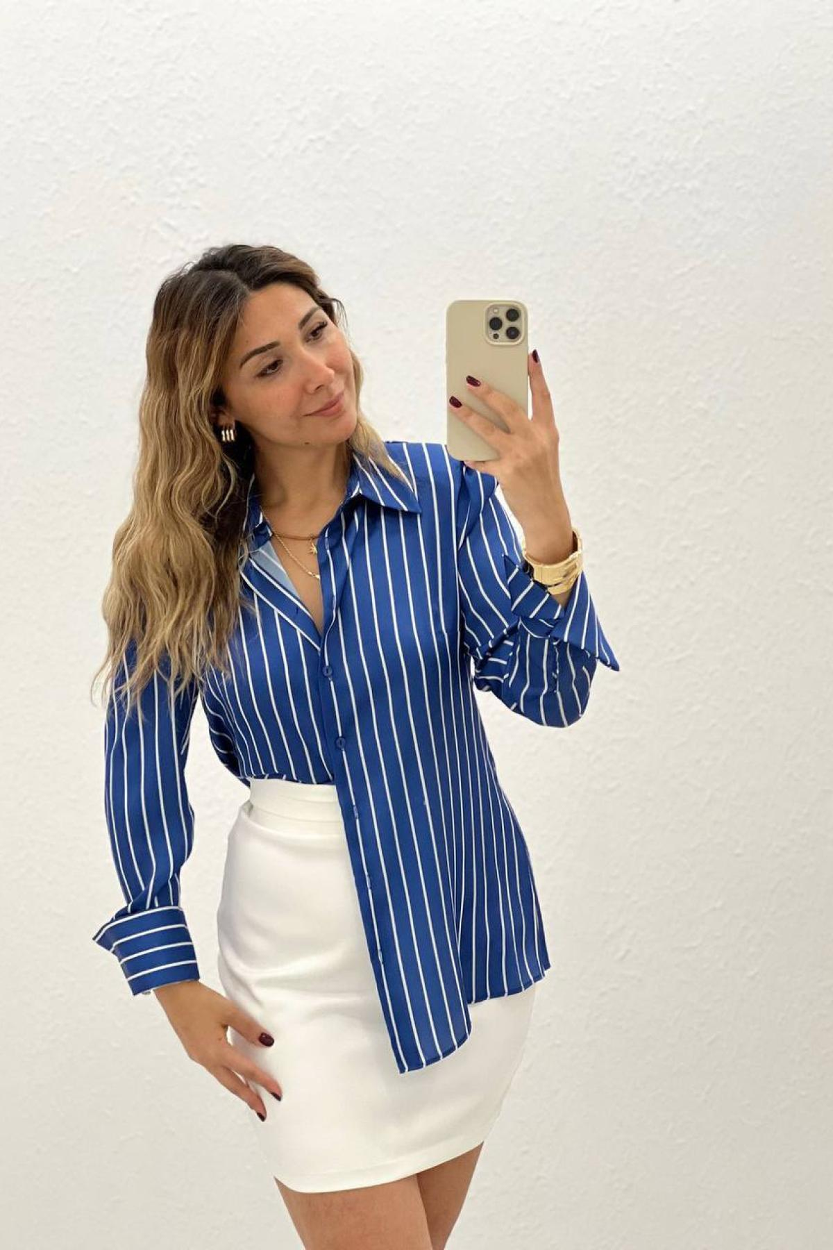 Women shirt wholesale Navy color 700934