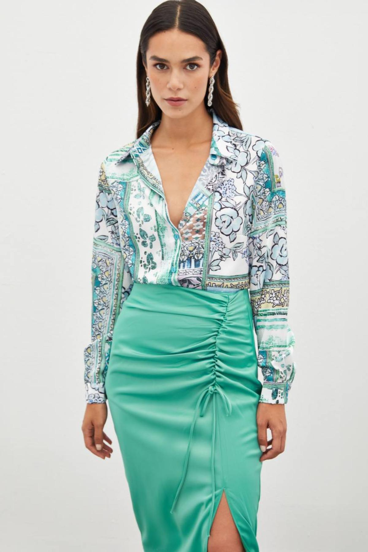 Women shirt wholesale Pastel Mint color 700633