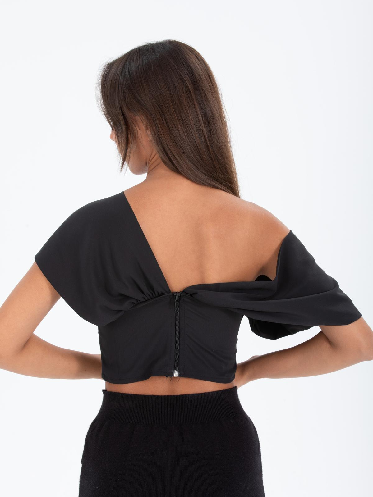 Women short-sleeve crop-top wholesale Black color