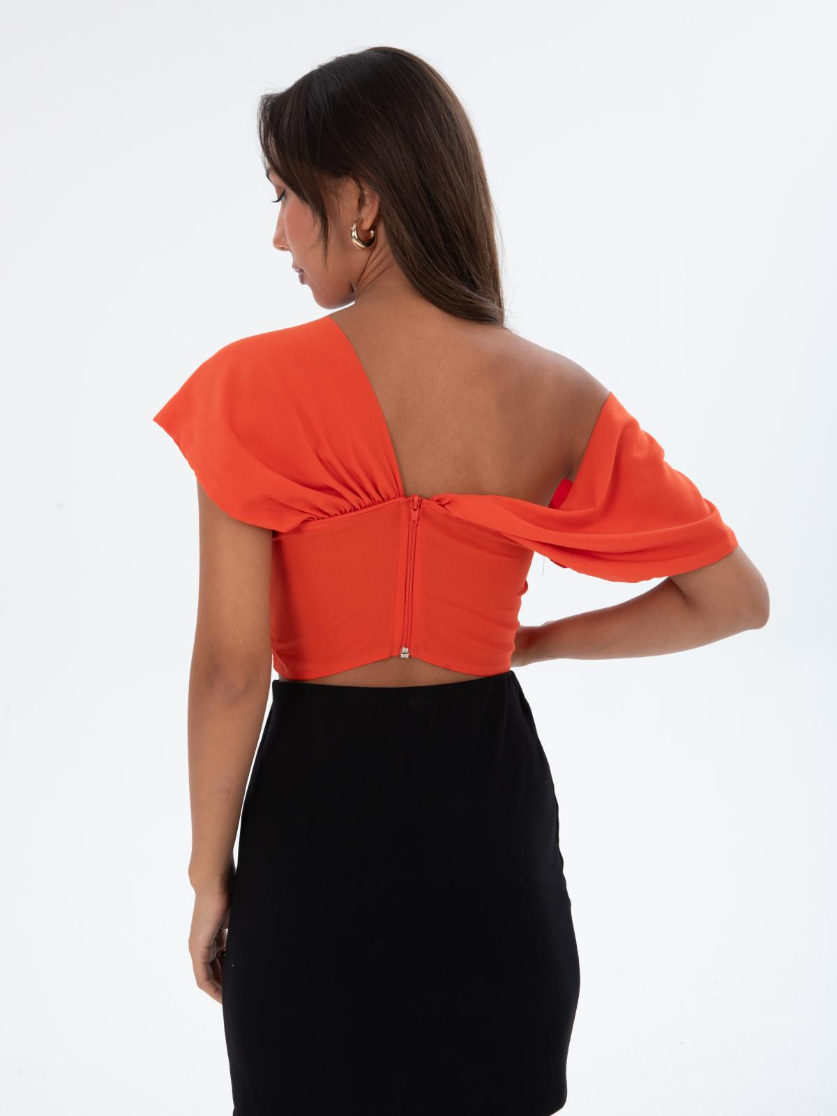 Women short-sleeve crop-top wholesale Orange color