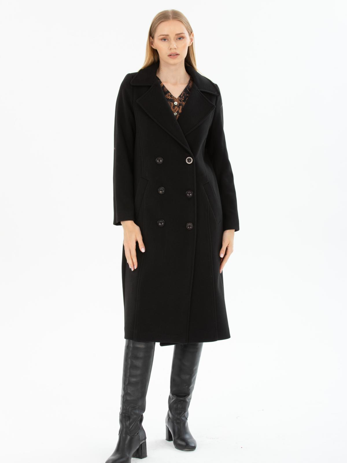 Women six-buttons coat wholesale Black color 669526