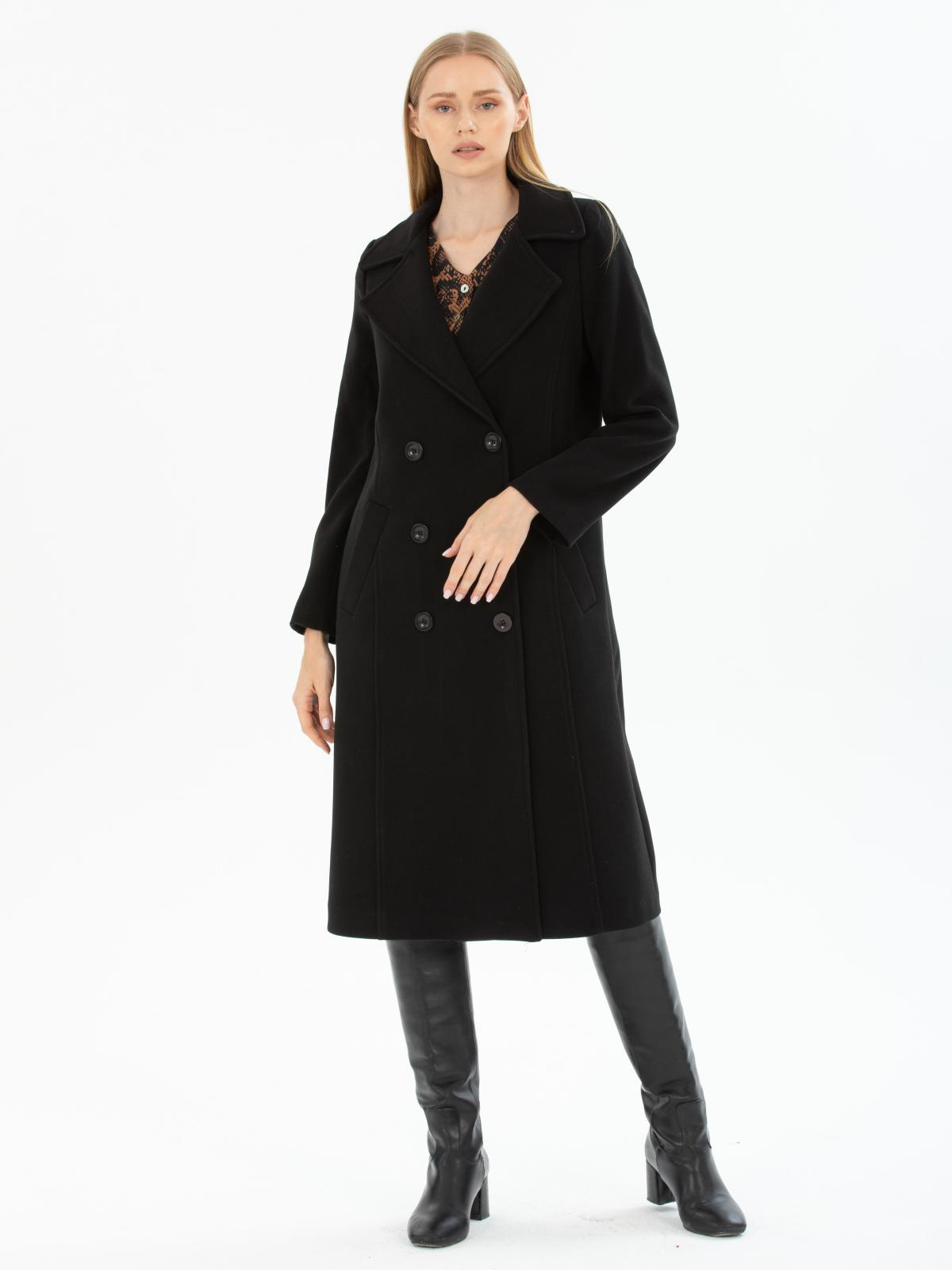 Women six-buttons coat wholesale Black color 669526