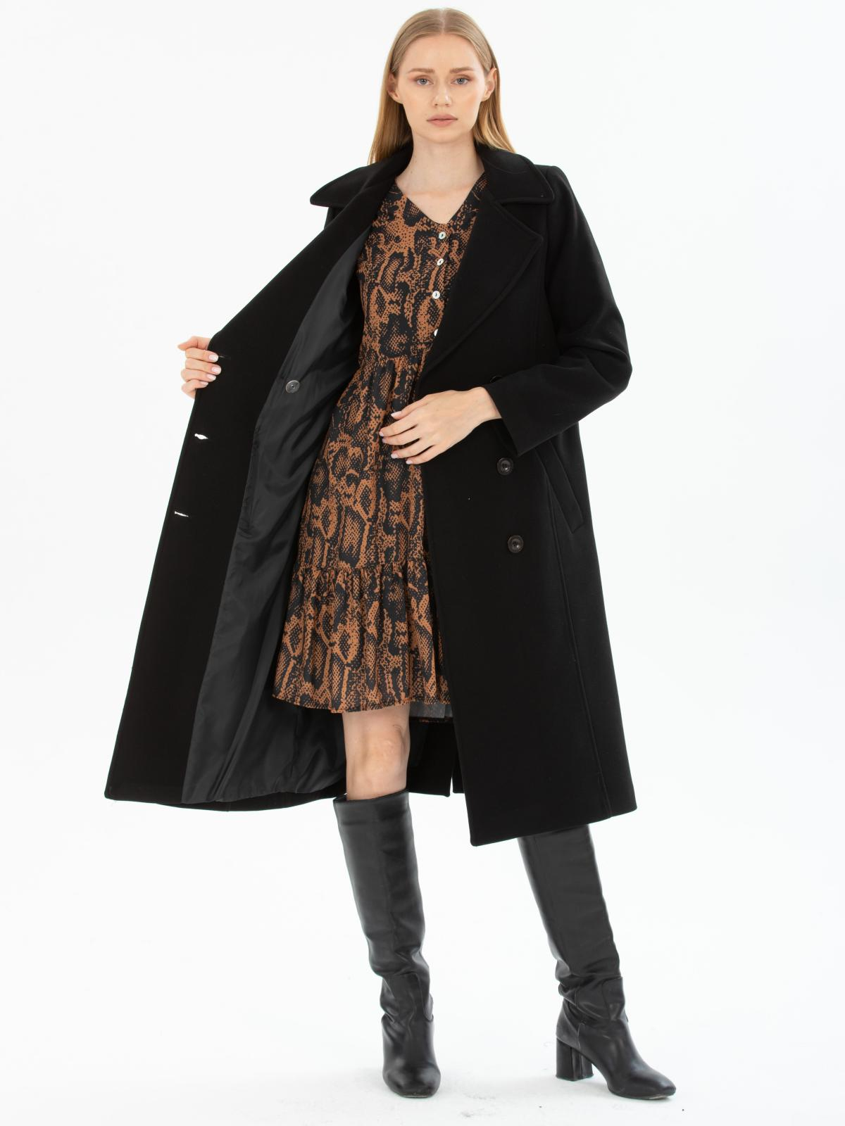 Women six-buttons coat wholesale Black color 669526