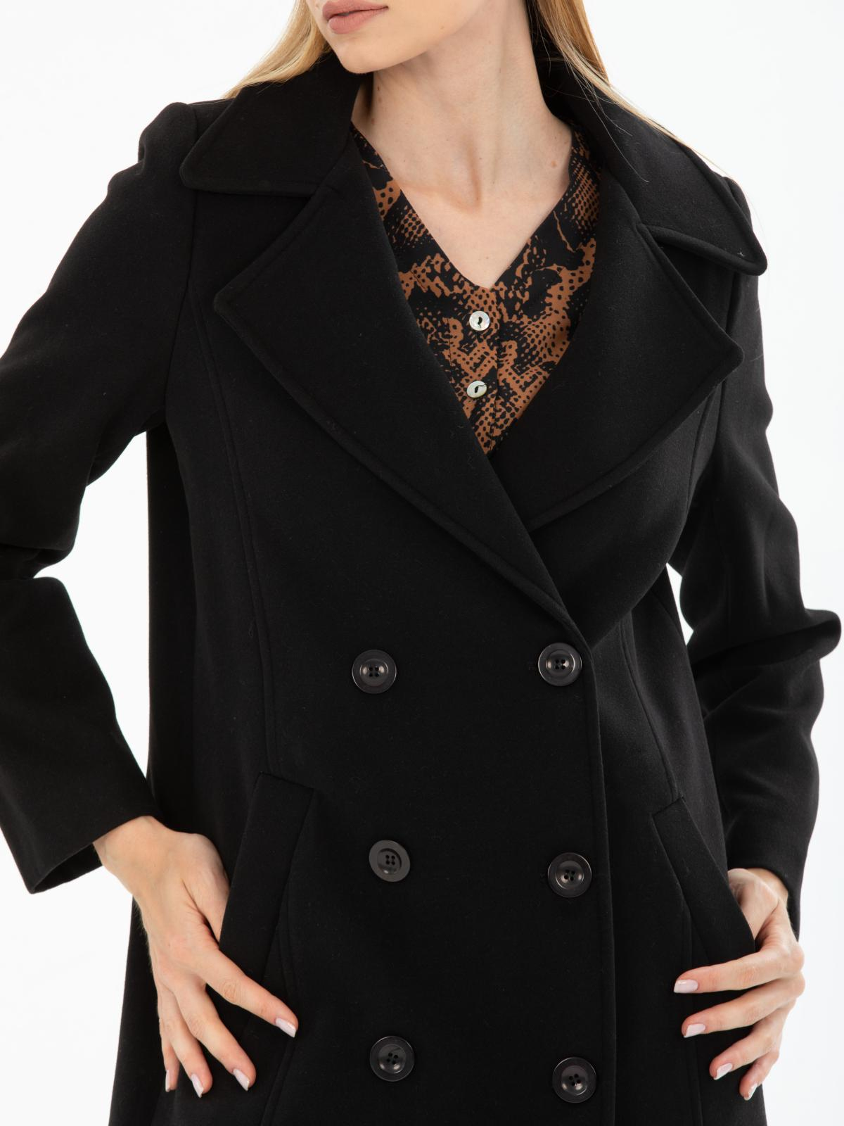 Women six-buttons coat wholesale Black color 669526