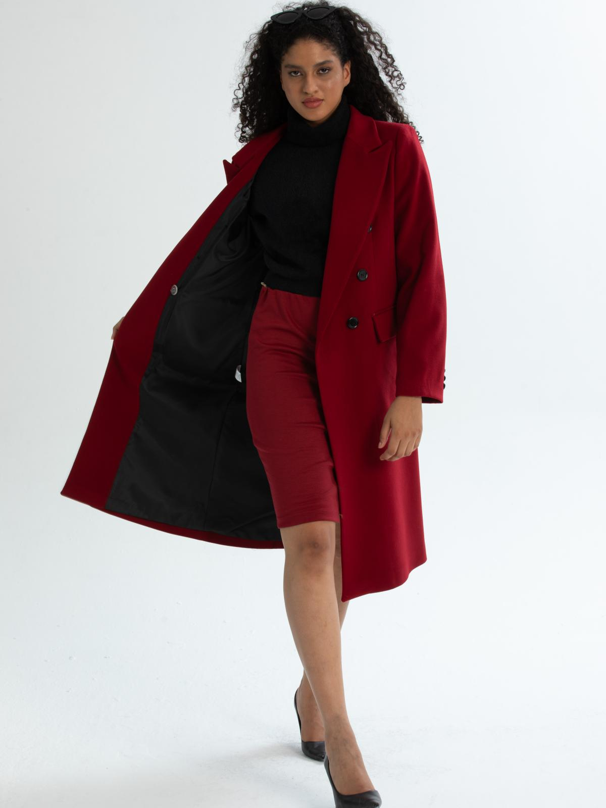 Women six-buttons coat wholesale Burgundy color 670515