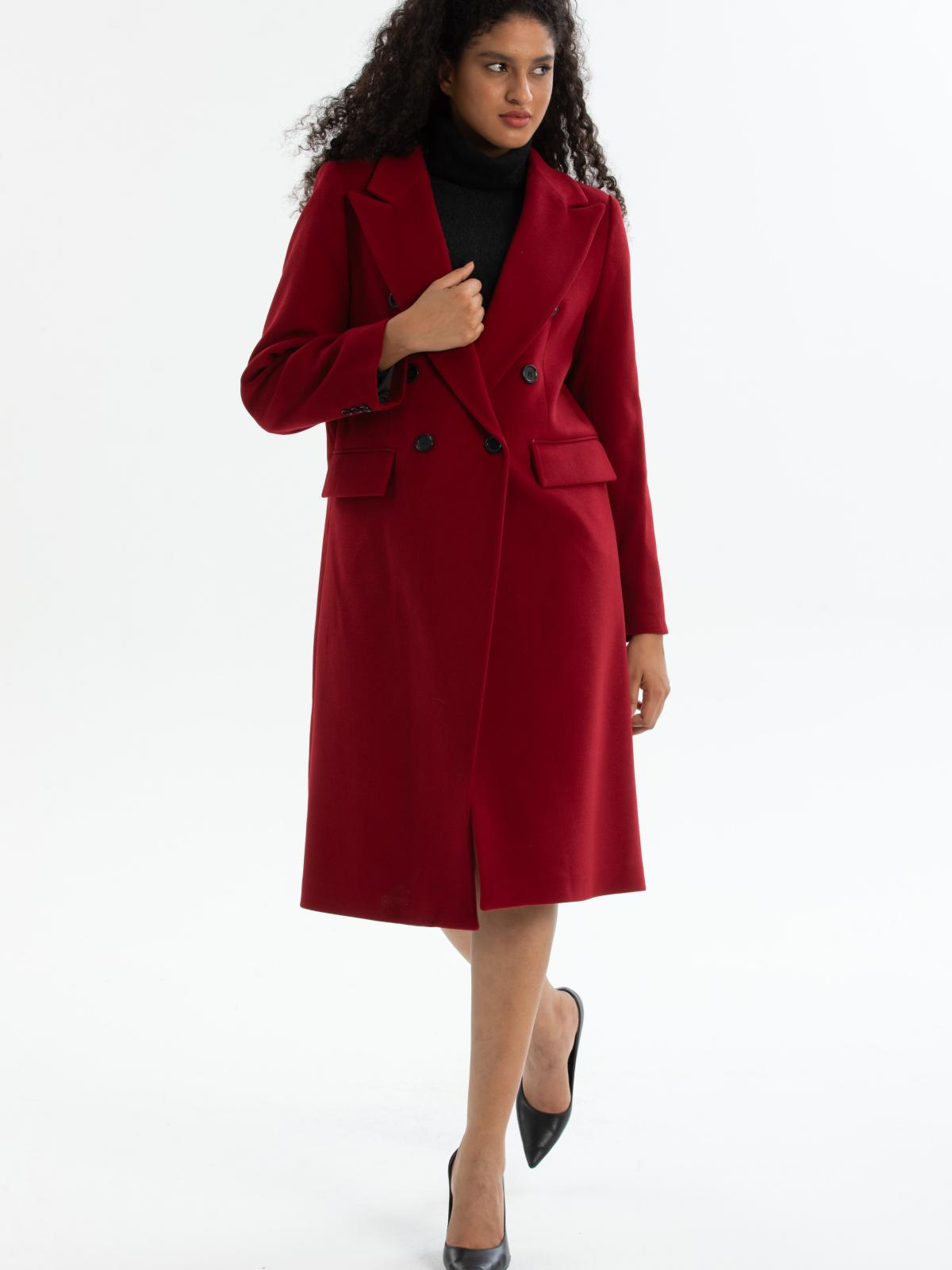 Women six-buttons coat wholesale Burgundy color 670515