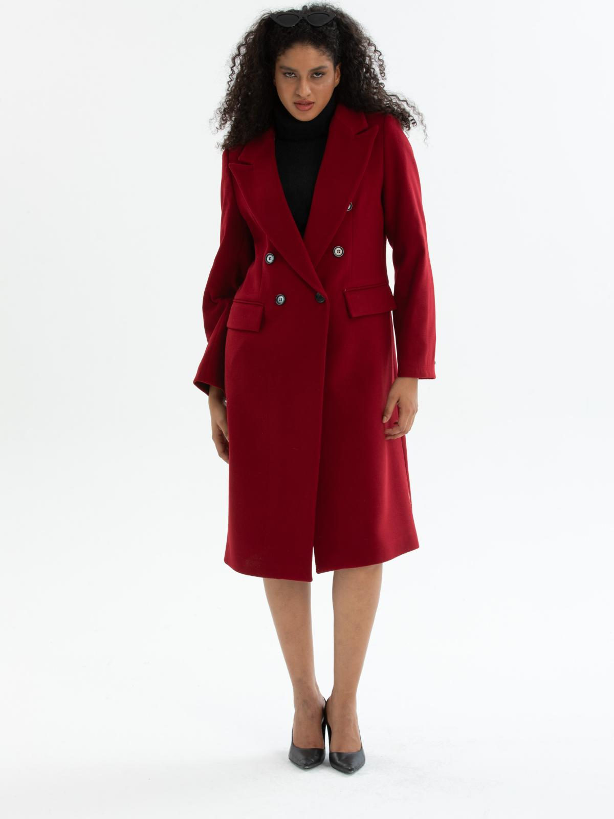 Women six-buttons coat wholesale Burgundy color 670515