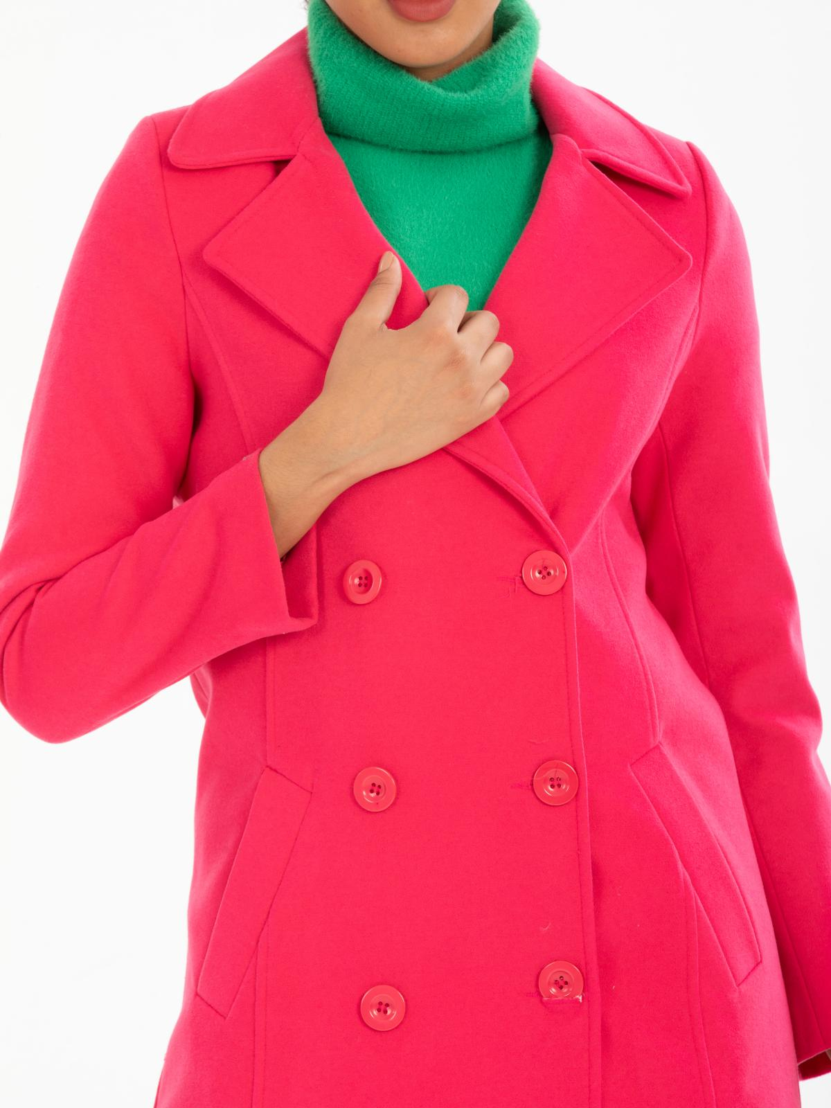 Women six-buttons coat wholesale Fuchsia color 669525