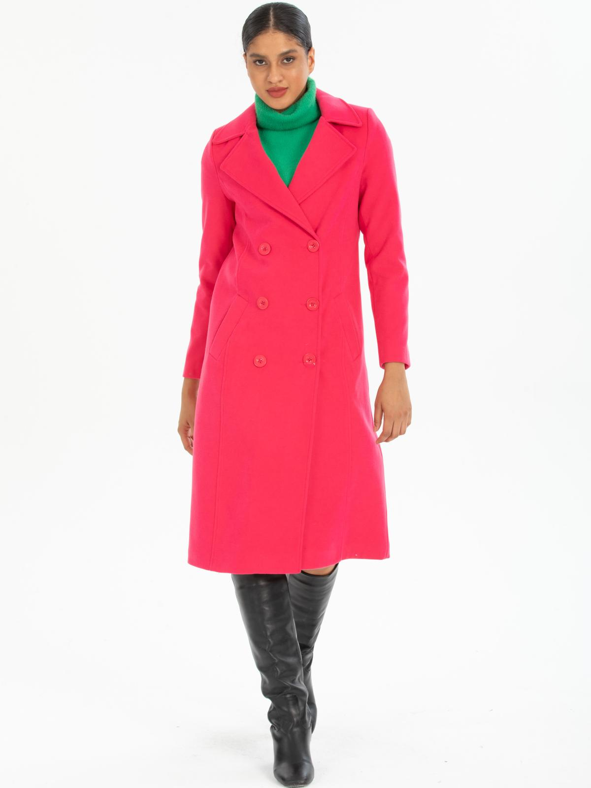 Women six-buttons coat wholesale Fuchsia color 669525