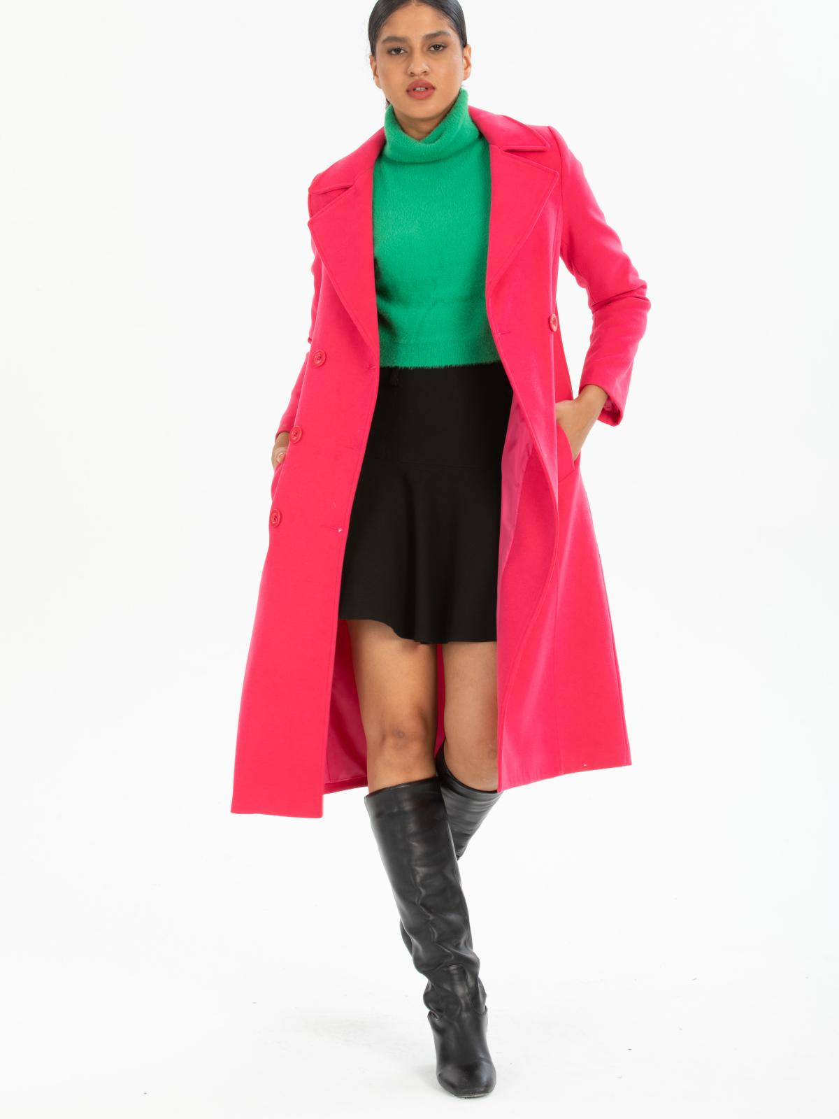 Women six-buttons coat wholesale Fuchsia color 669525