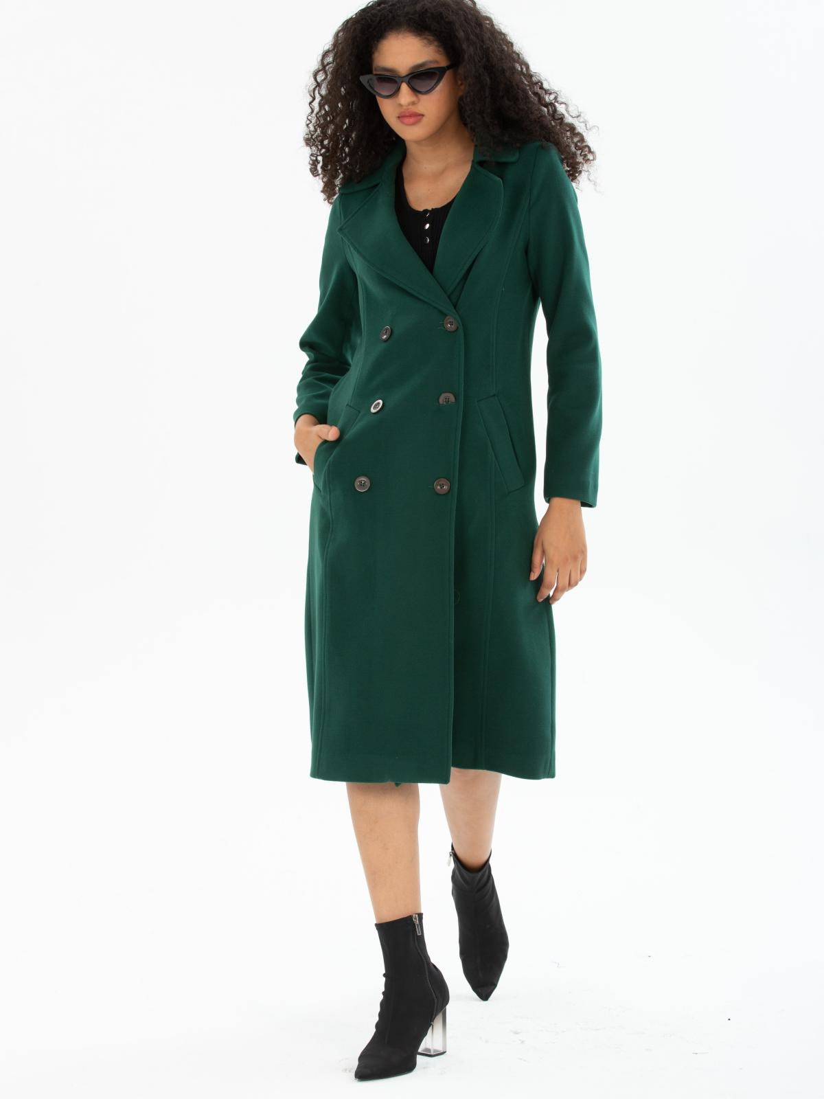 Women six-buttons coat wholesale Pine Green color 670517