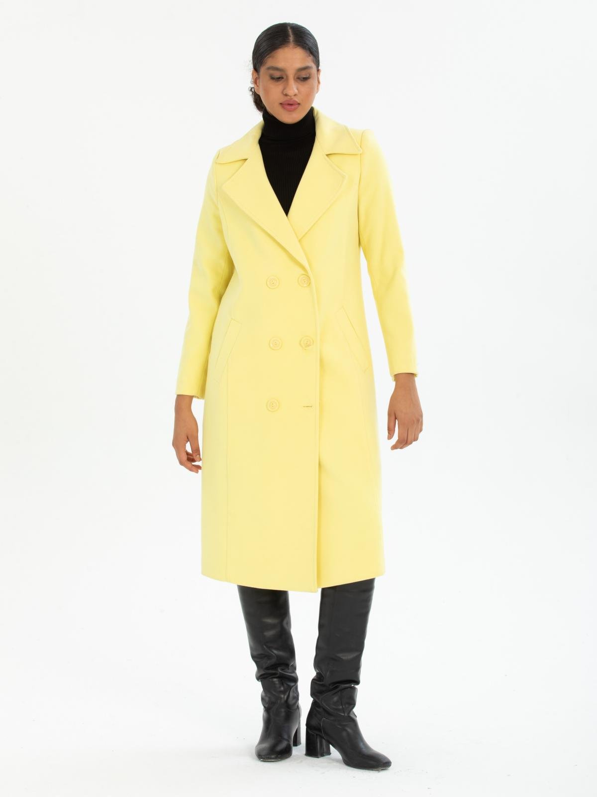 Women six-buttons coat wholesale Yellow color 669527
