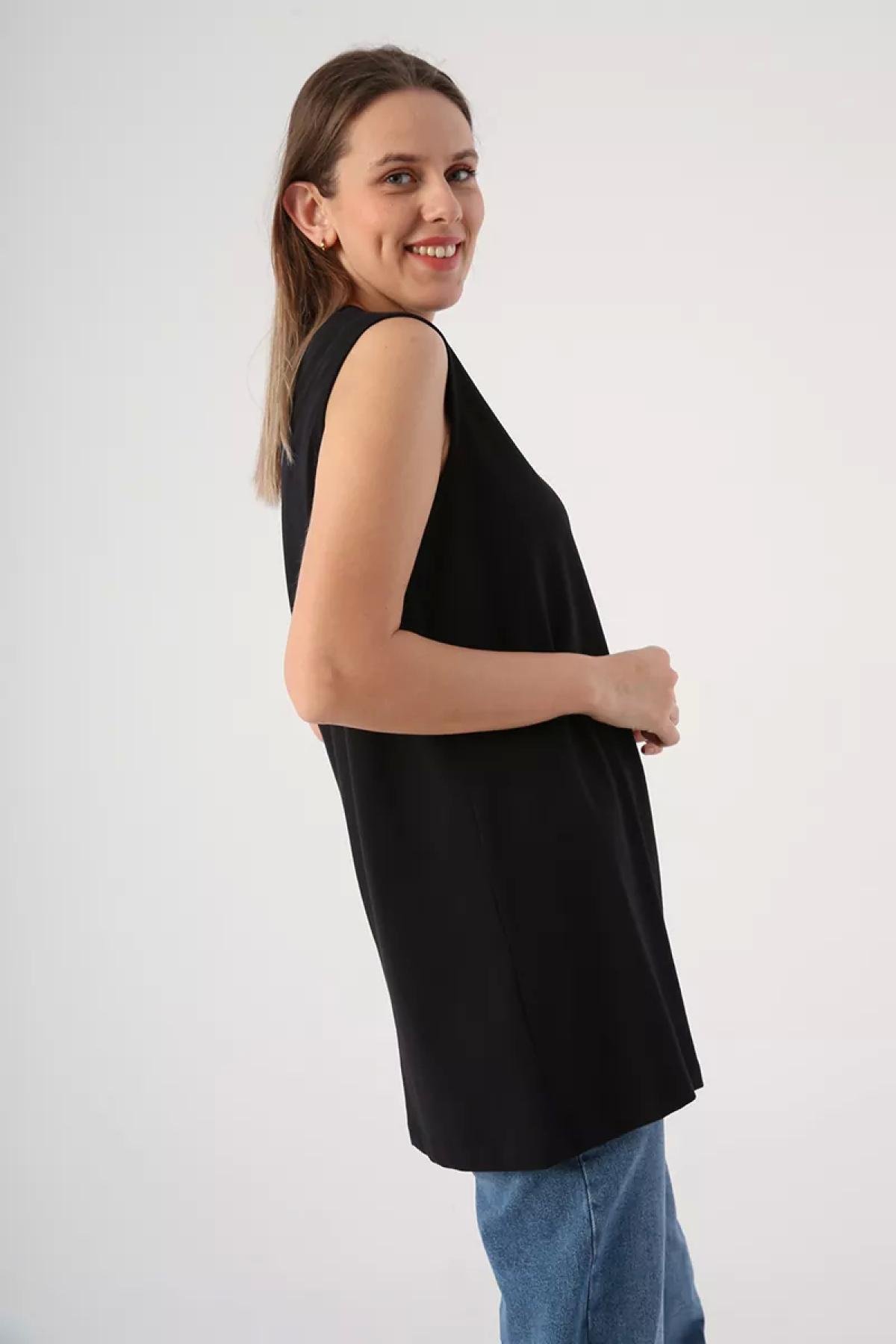 Women sleeveless t-shirt wholesale Black color 695408