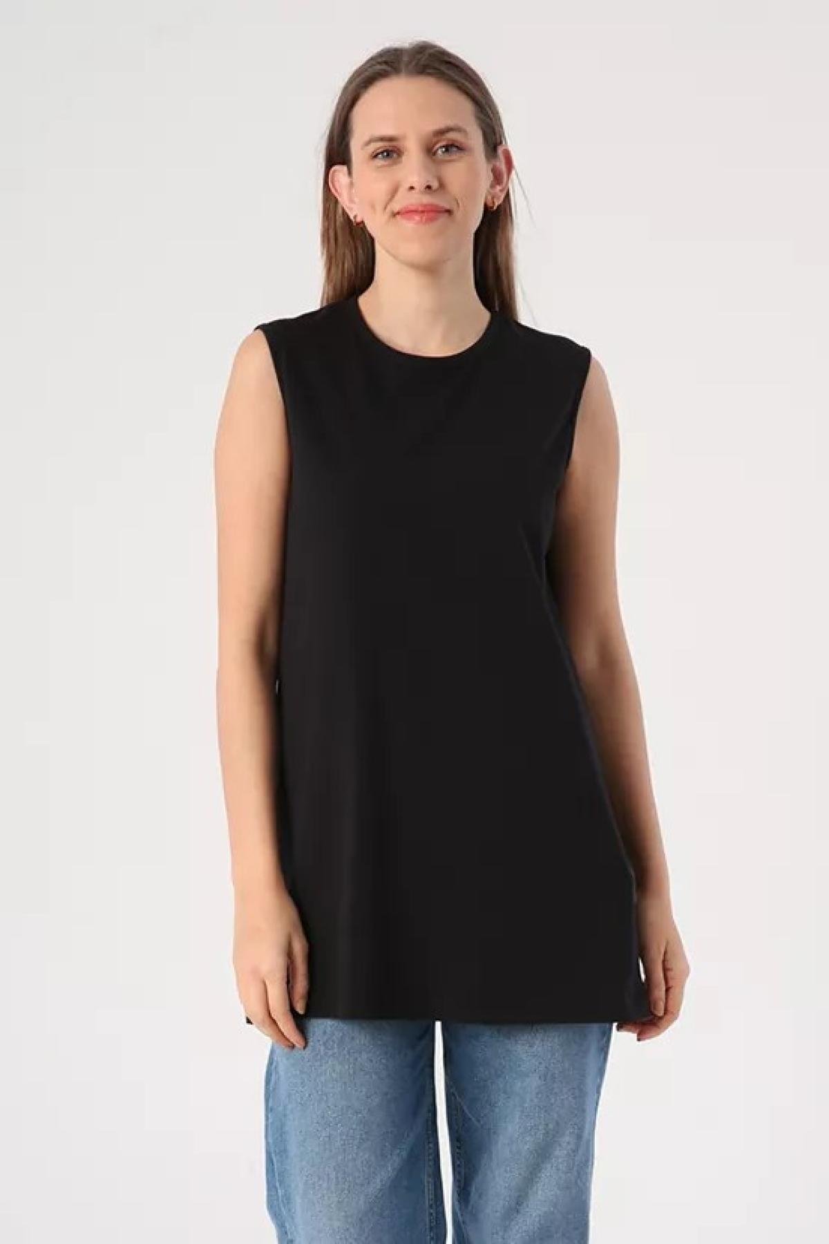 Women sleeveless t-shirt wholesale Black color 695408