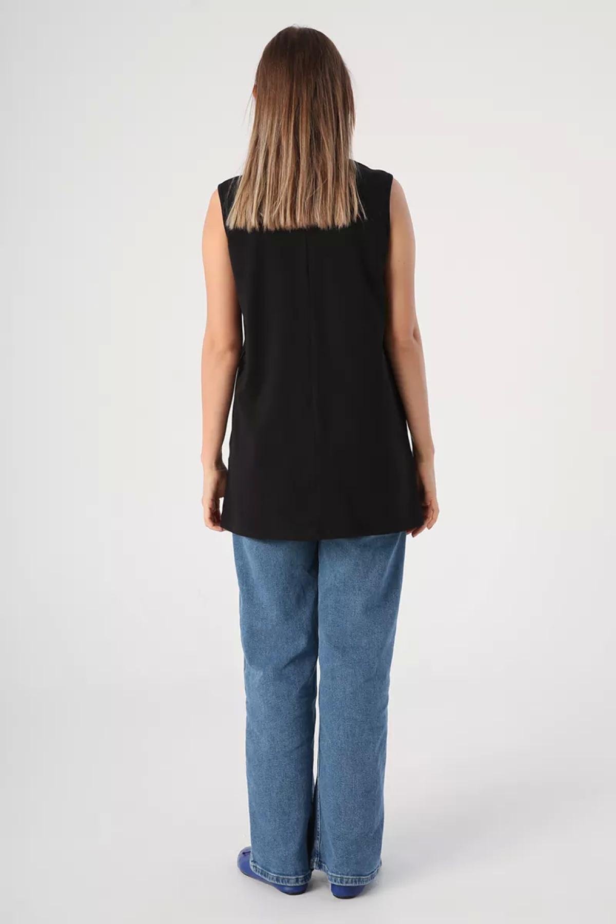 Women sleeveless t-shirt wholesale Black color 695408