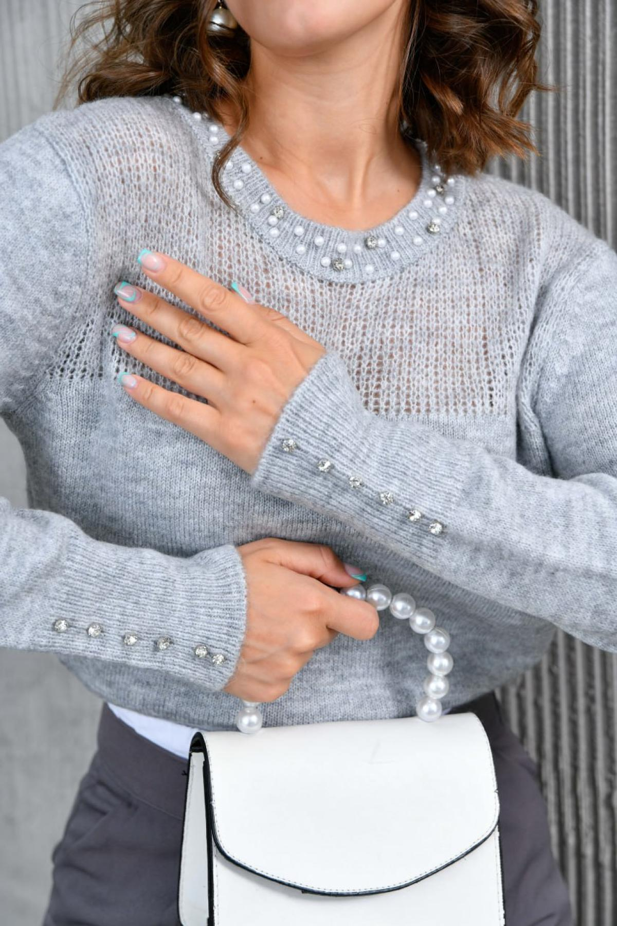 Women sweater wholesale Light Gray color 698414