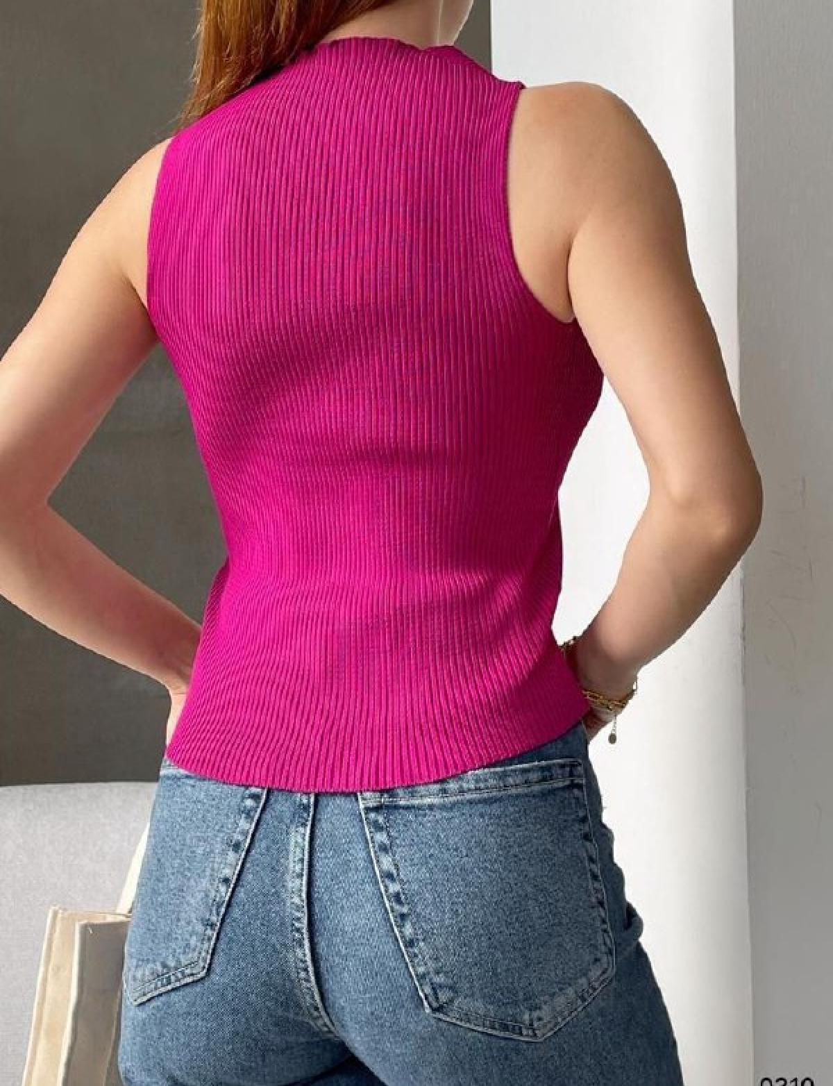Women tricot top wholesale Fuchsia color