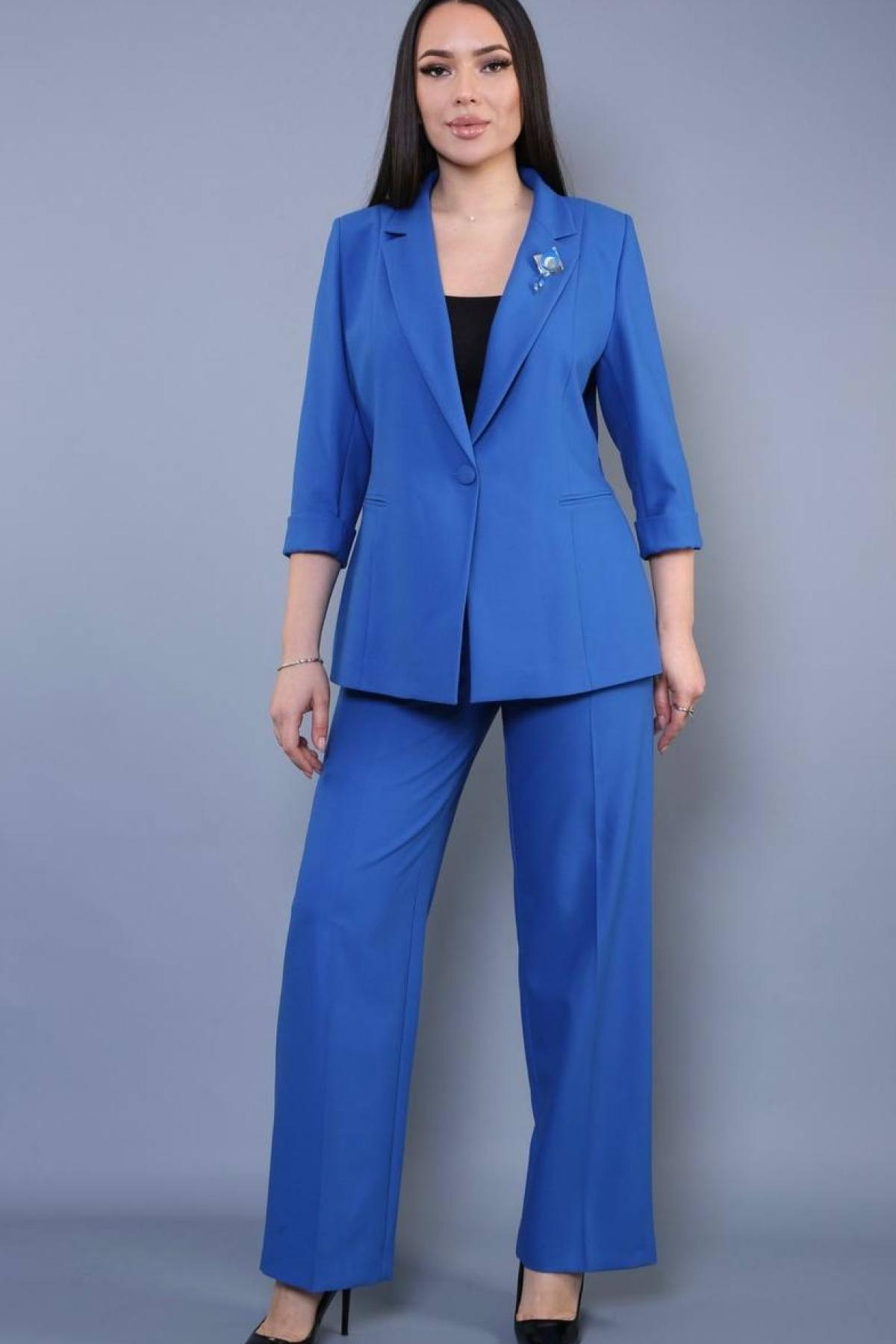 Women trousers suit Plus size wholesale Blue color 685838