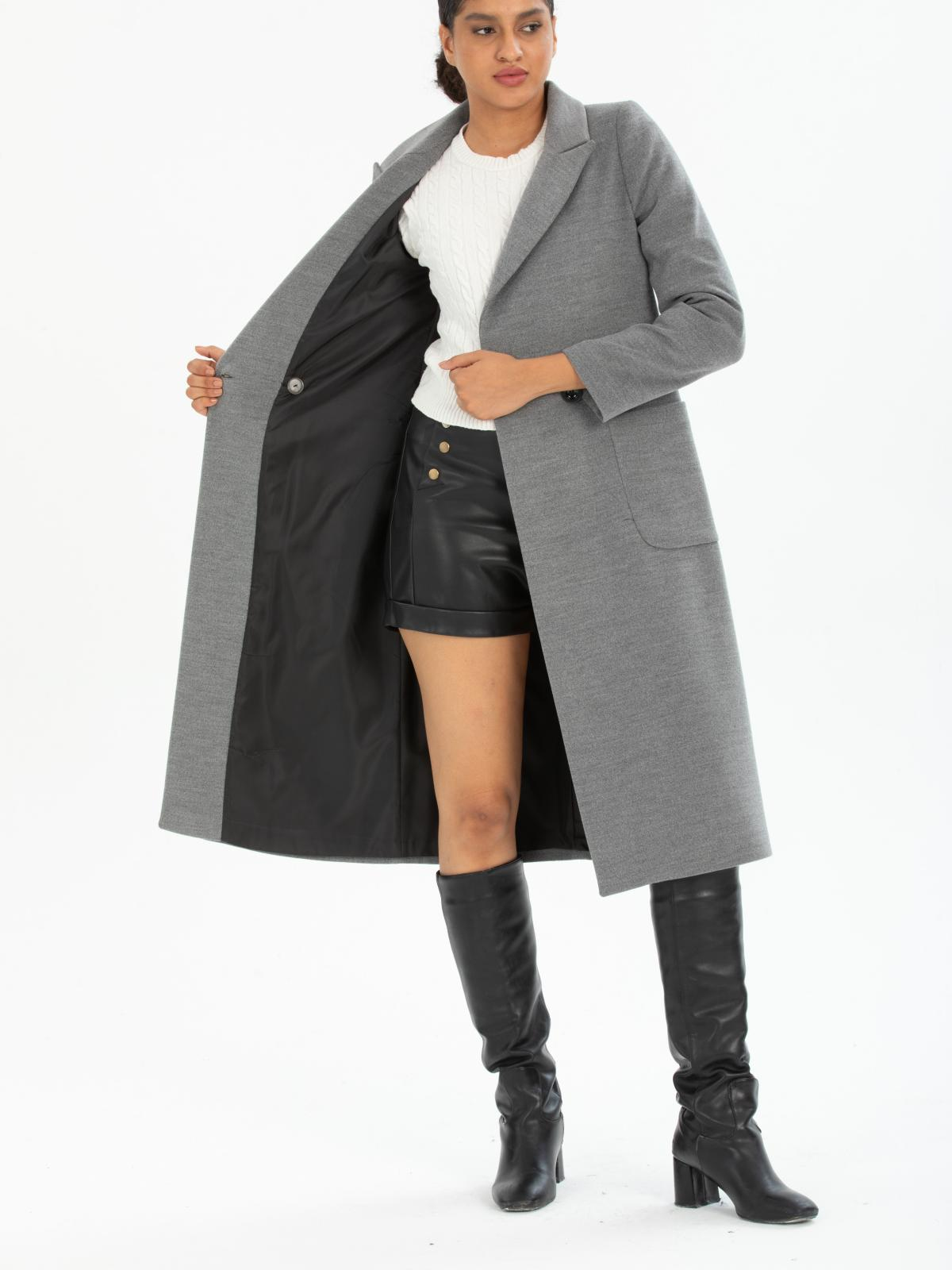 Women two-button coat wholesale Gray color 670444
