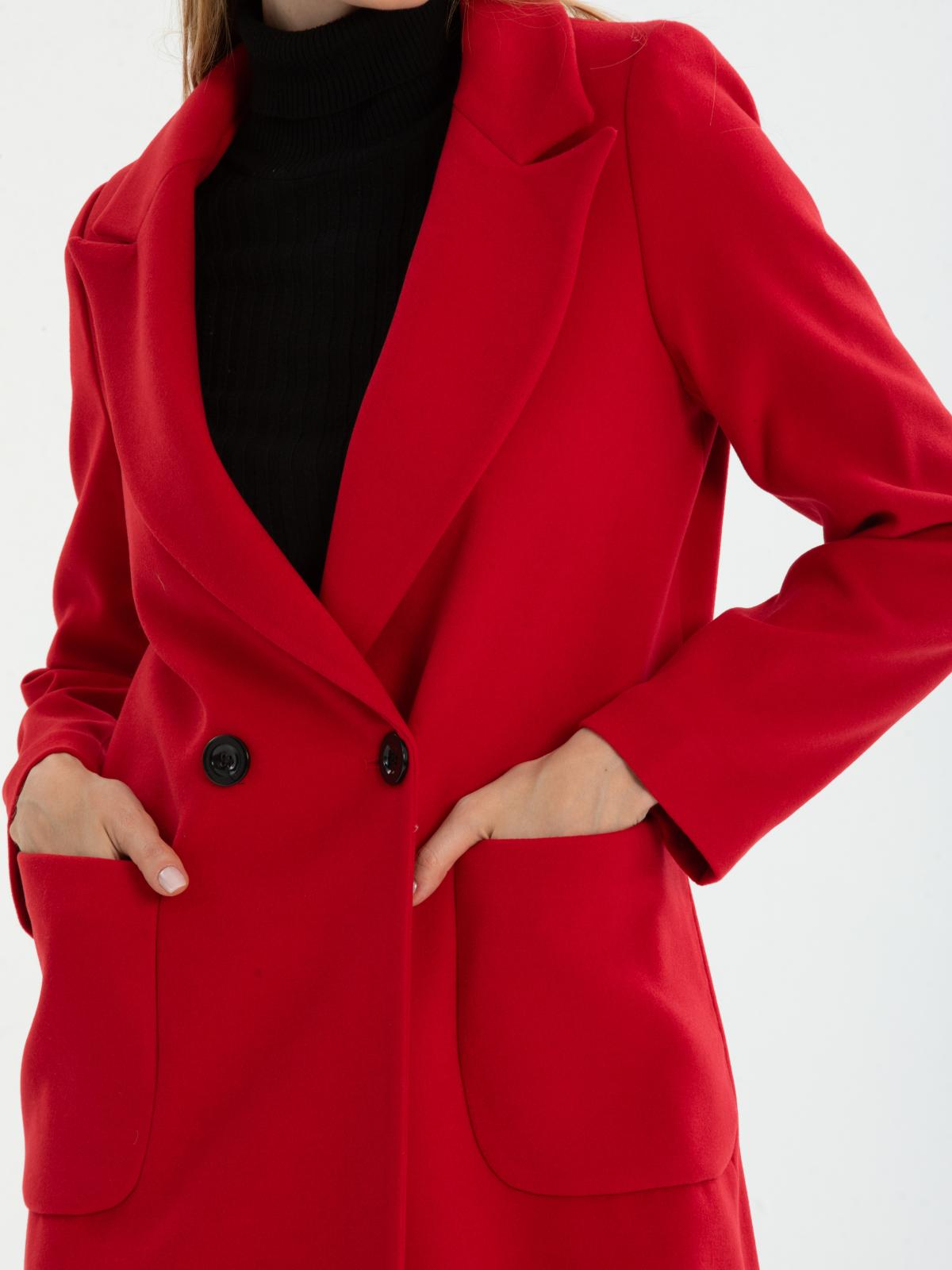 Women two-buttons coat wholesale Brick Red color 669531