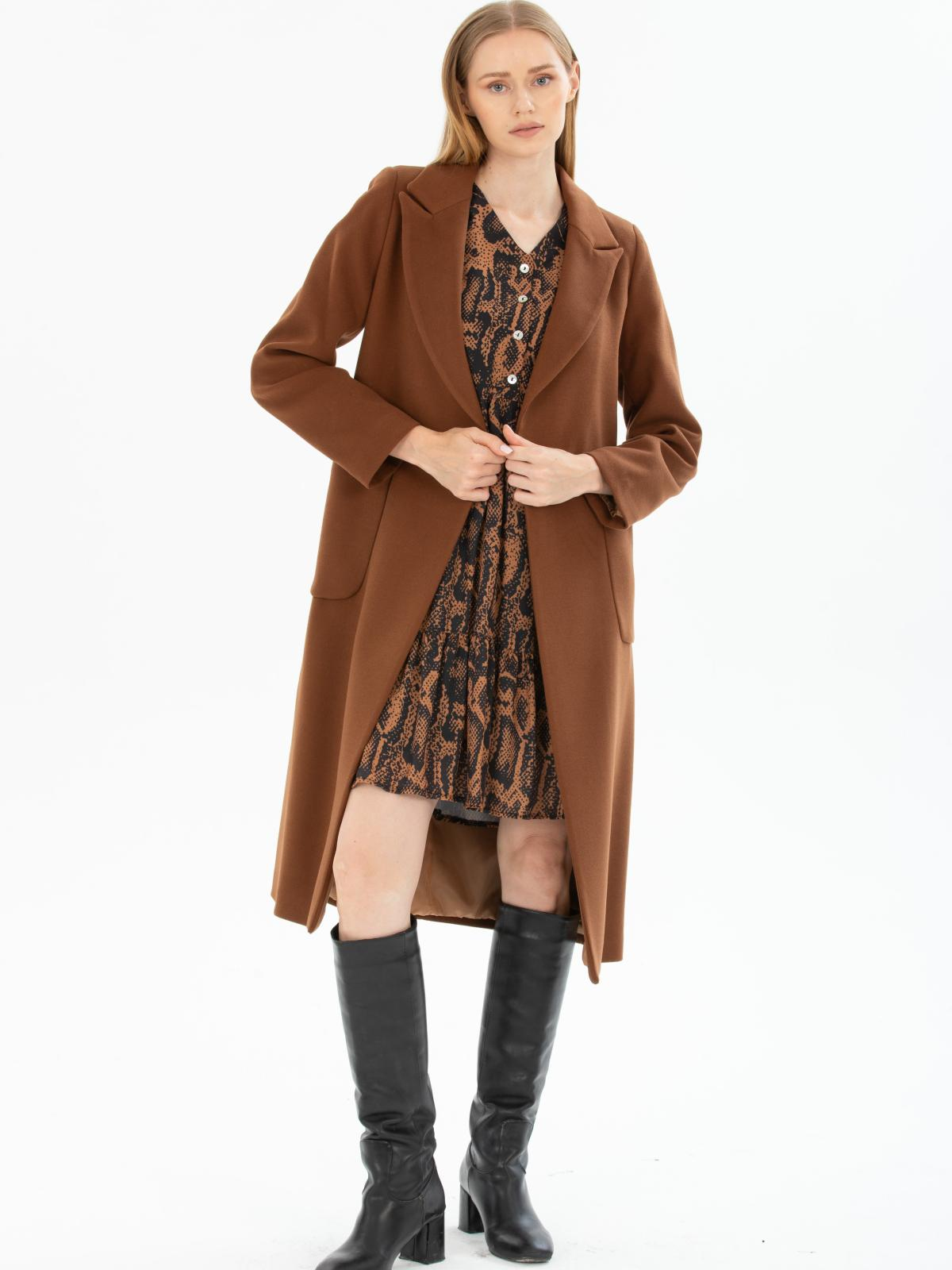 Women two-buttons coat wholesale Camel color 669533