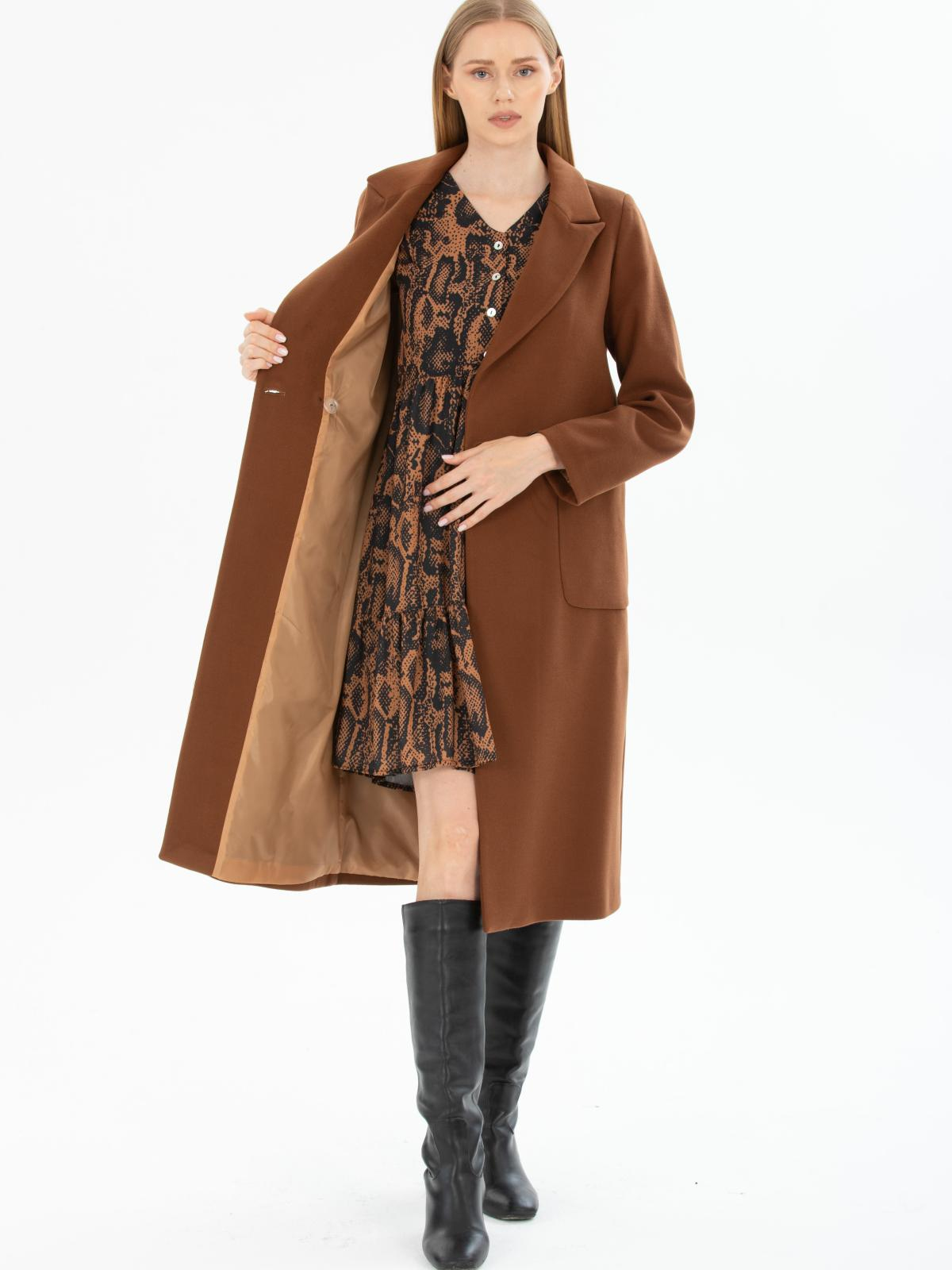 Women two-buttons coat wholesale Camel color 669533