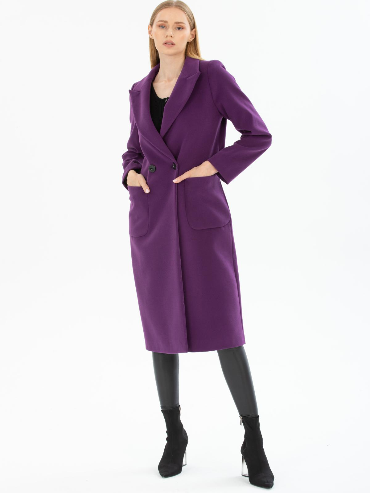 Women two-buttons coat wholesale Purple color 669532