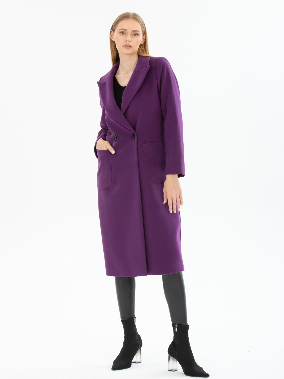 Women two-buttons coat wholesale Purple color 669532
