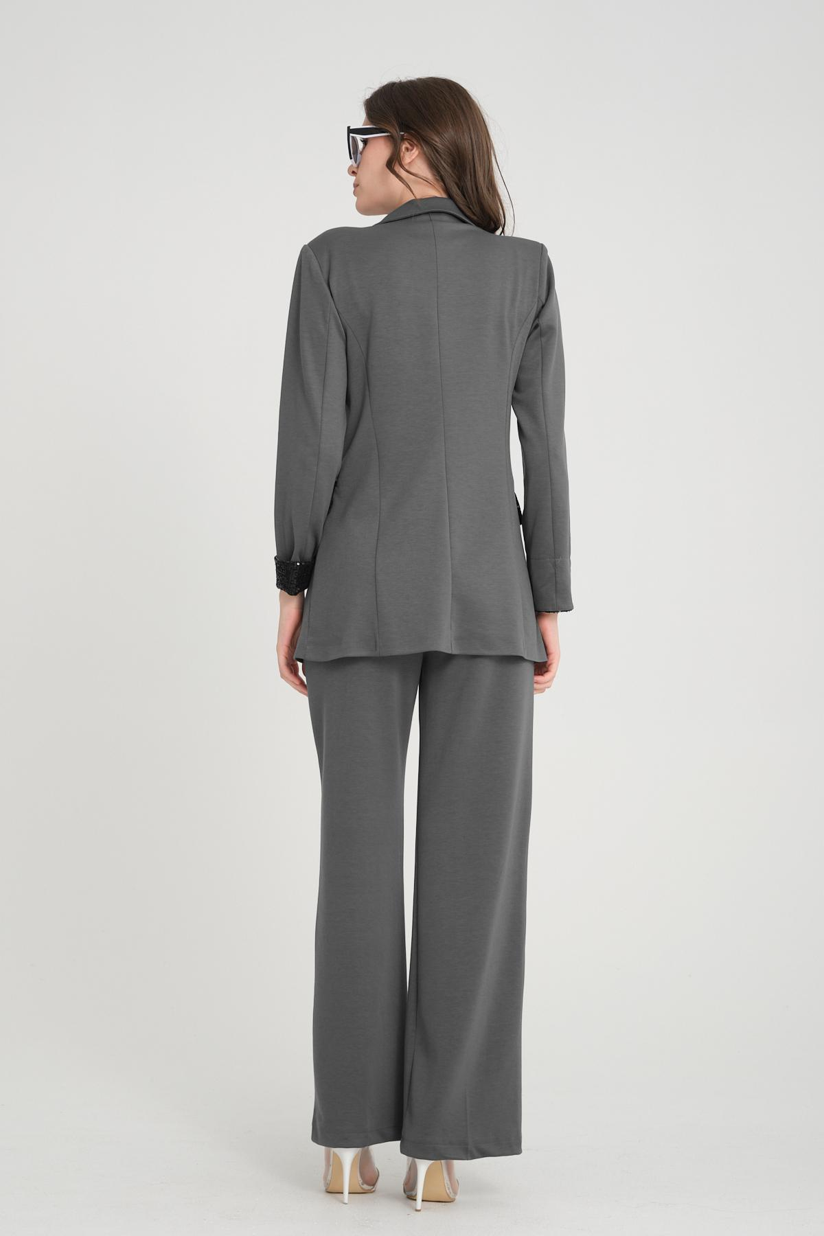 Women two-piece suit wholesale Anthracite color 698899