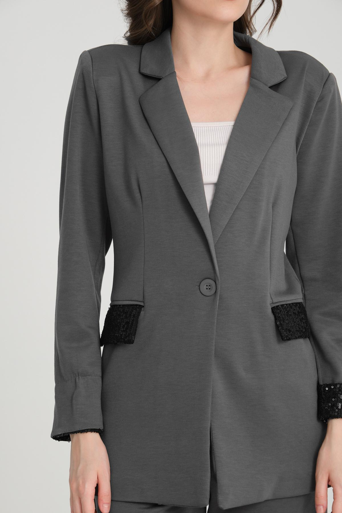 Women two-piece suit wholesale Anthracite color 698899