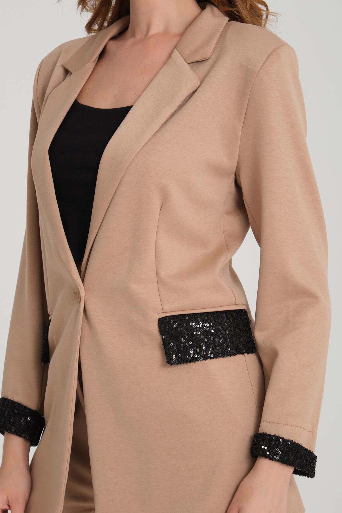 Women two-piece suit wholesale Beige color 698901