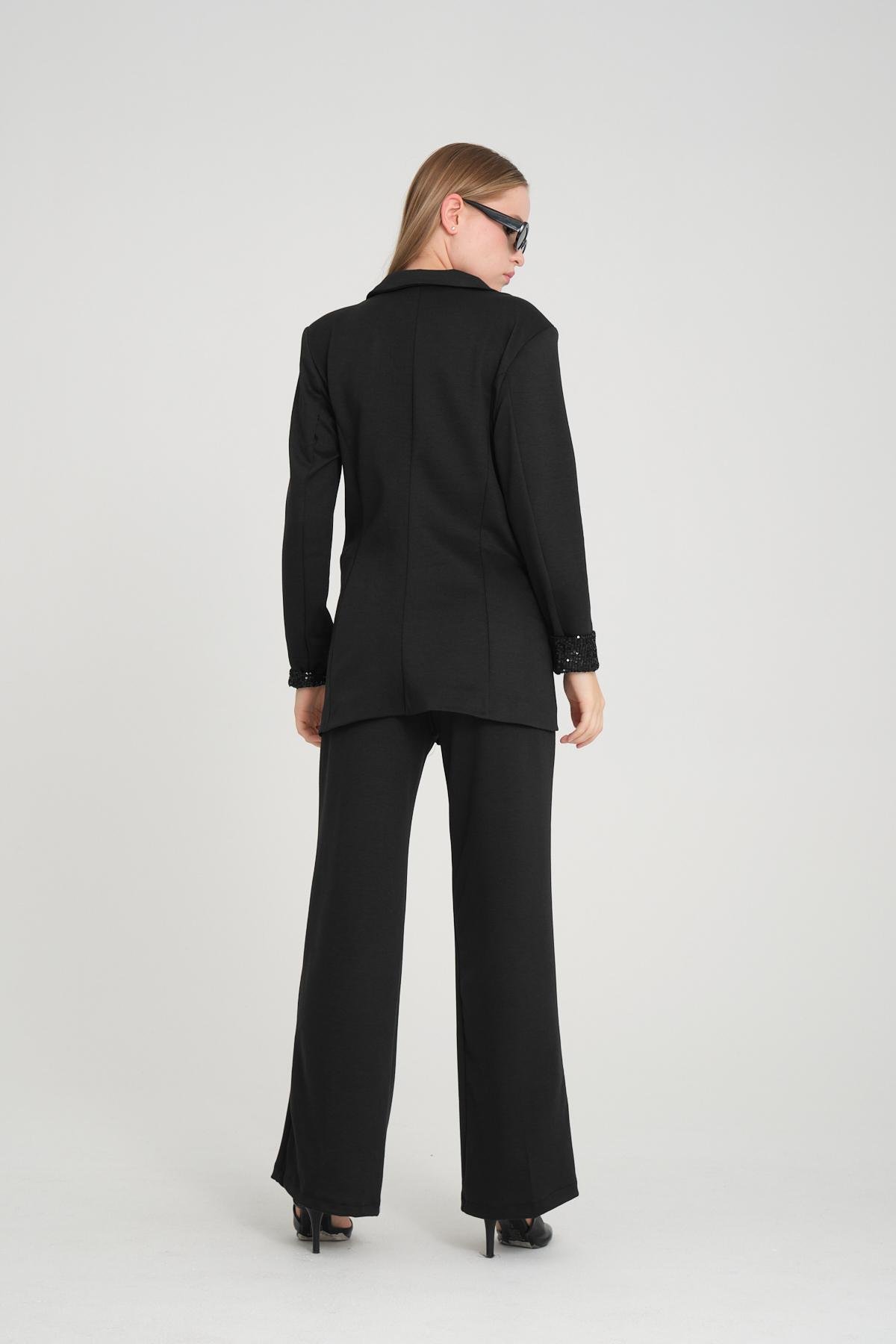 Women two-piece suit wholesale Black color 698898