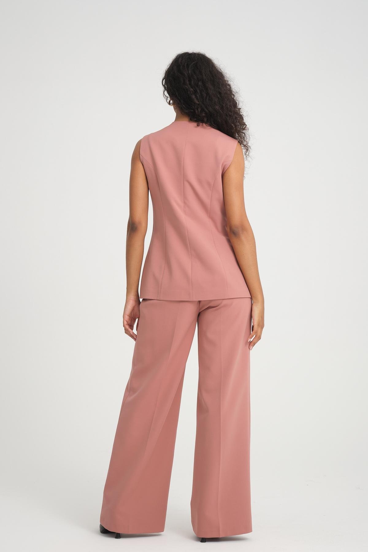 Women vest and pants suit Plus size wholesale Blush color 696670