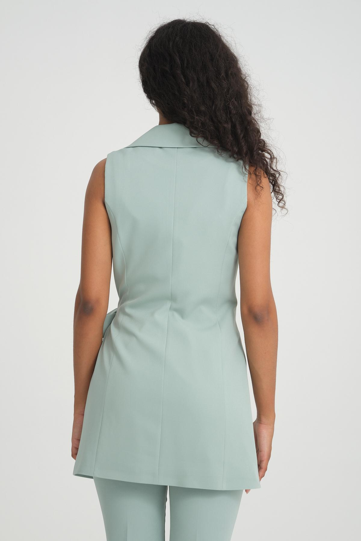 Women vest and pants suit Plus size wholesale Pale Mint color 696695