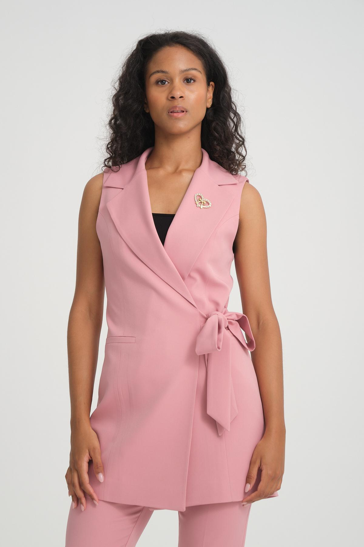 Women vest and pants suit Plus size wholesale Pink color 696694