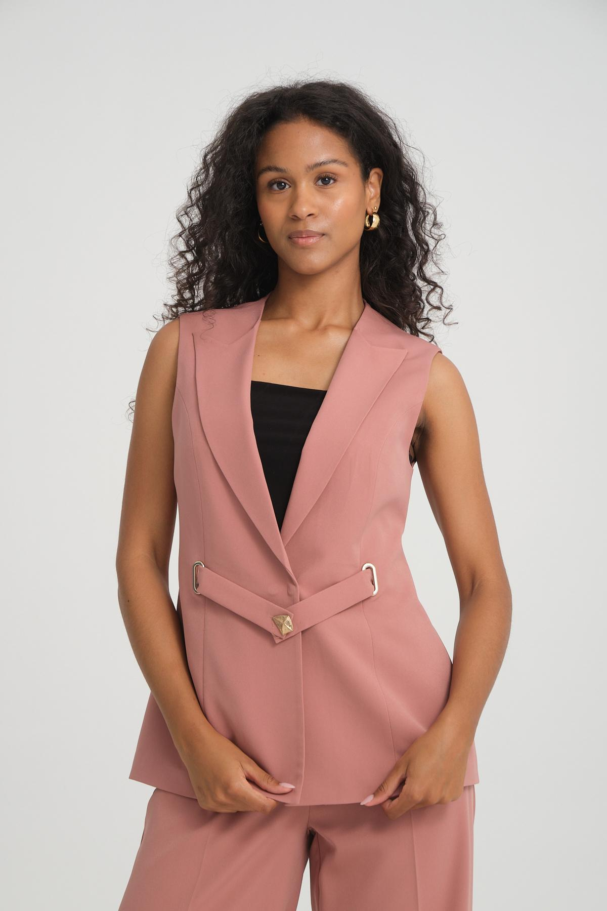 Women vest and pants suit Plus size wholesale Blush color 696670