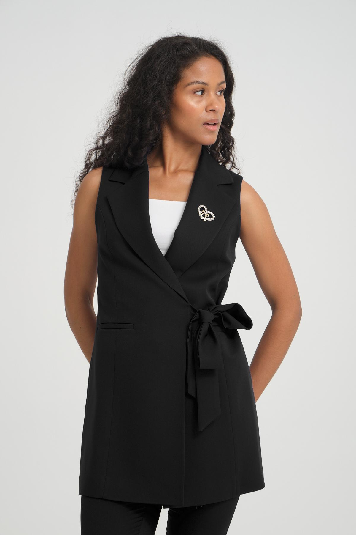 Women vest and pants suit Plus size wholesale Black color 696691