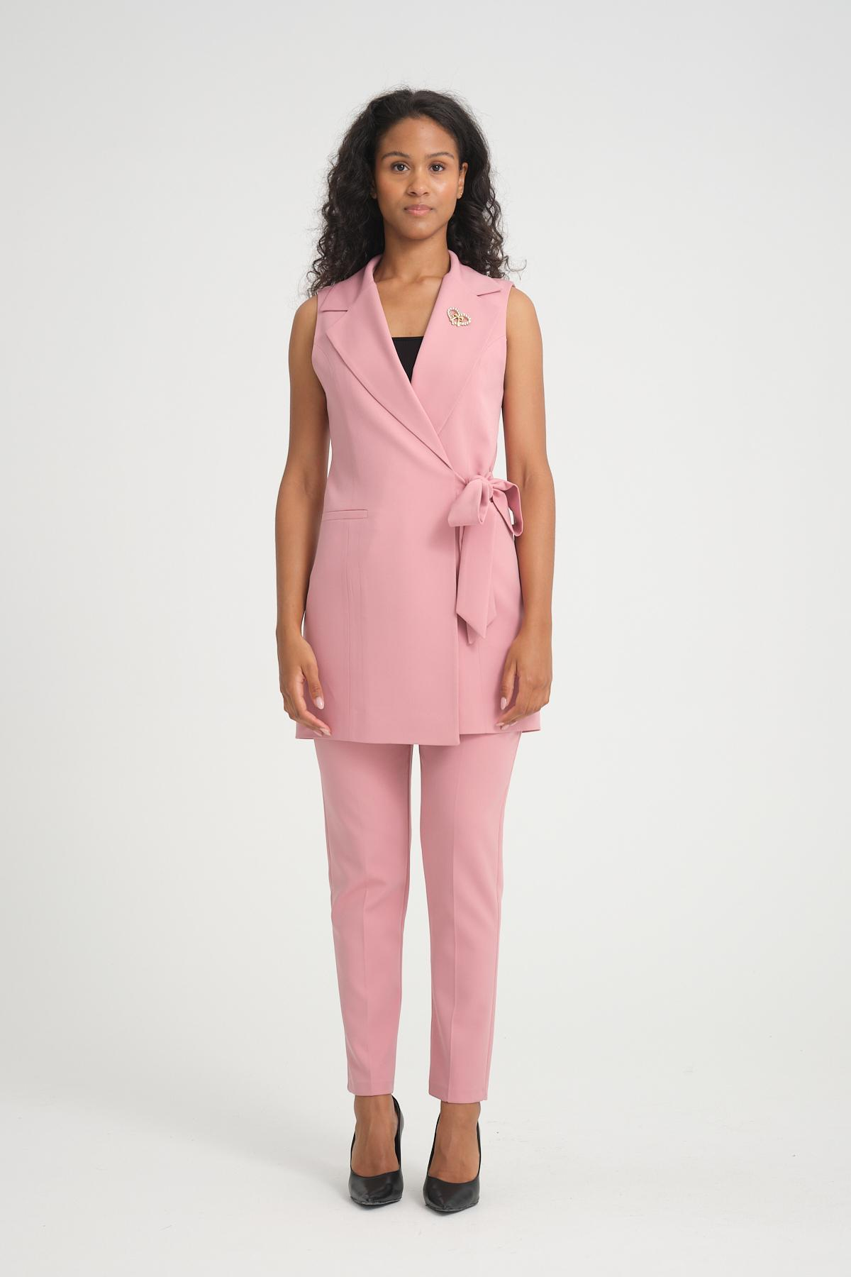 Women vest and pants suit Plus size wholesale Pink color 696694