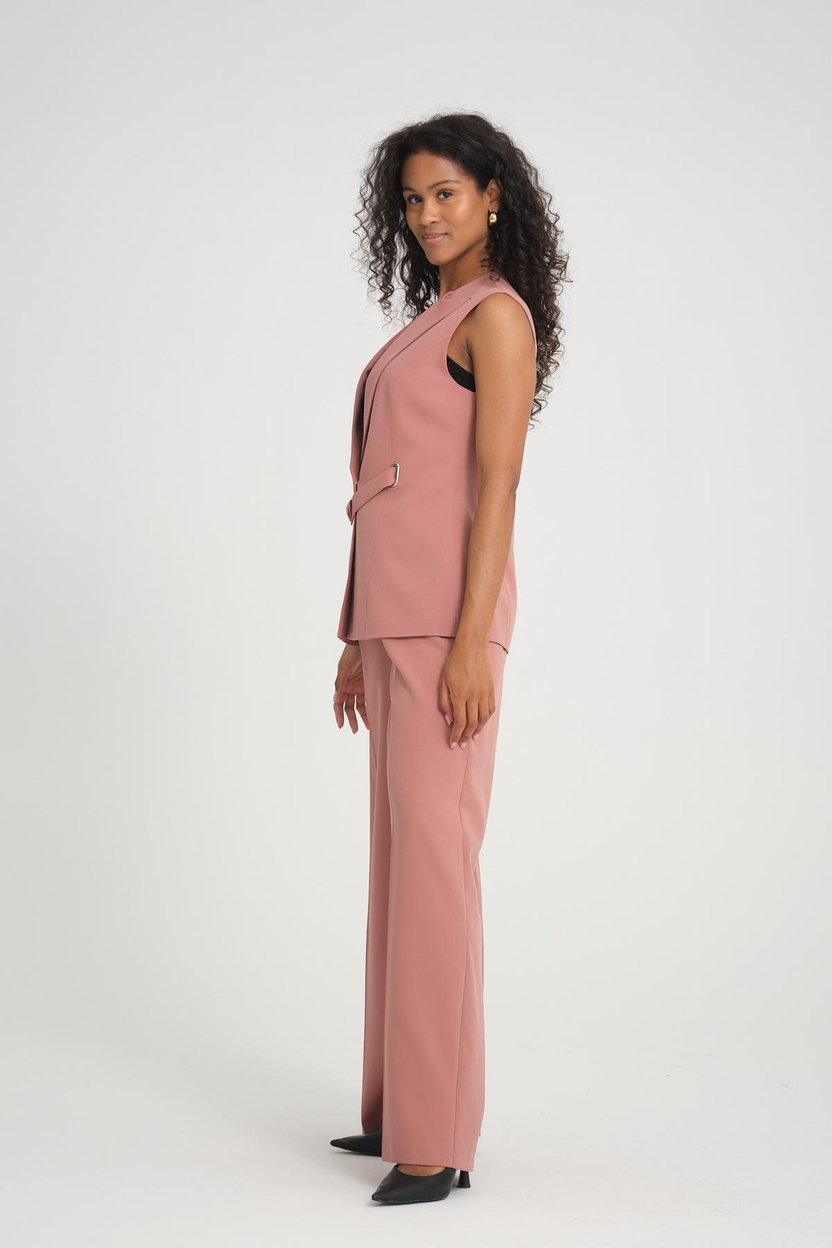 Women vest and pants suit Plus size wholesale Blush color 696670