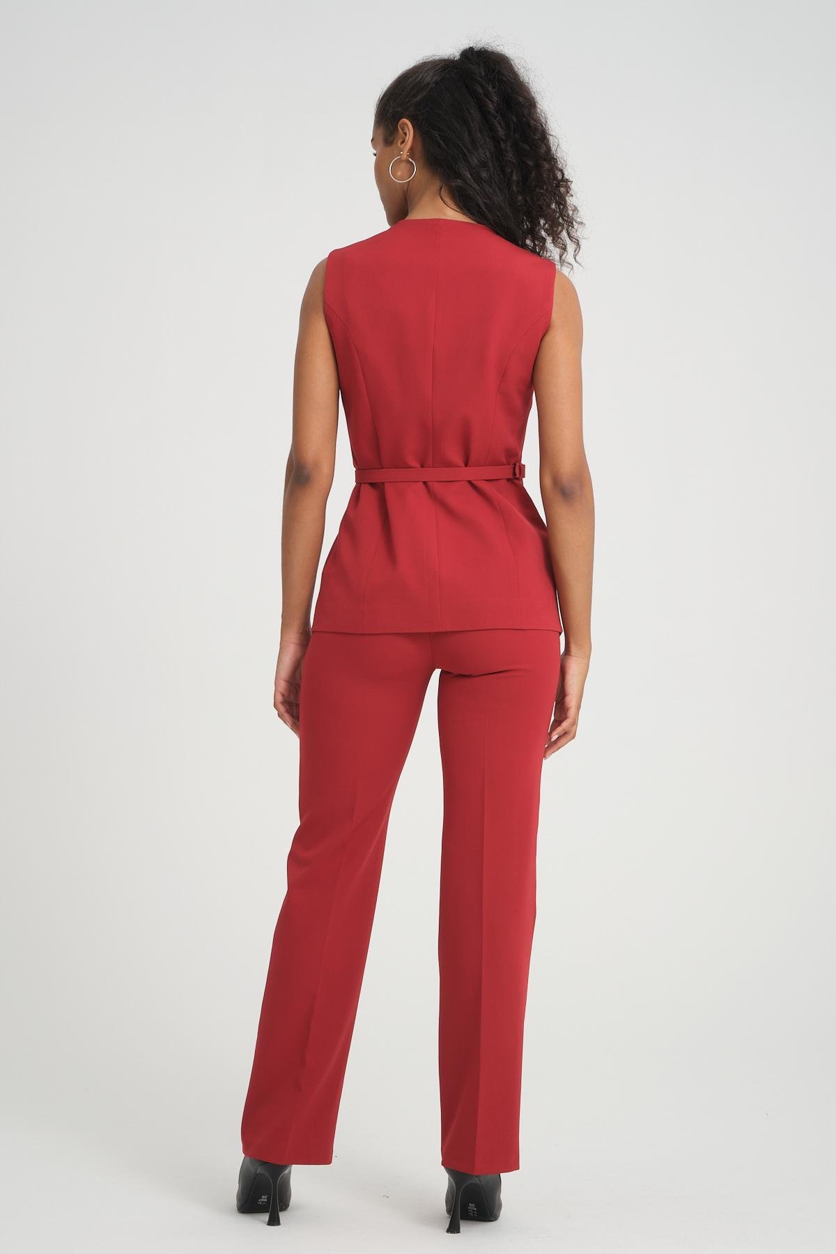 Women vest and pants suit Plus size wholesale Red color 696680