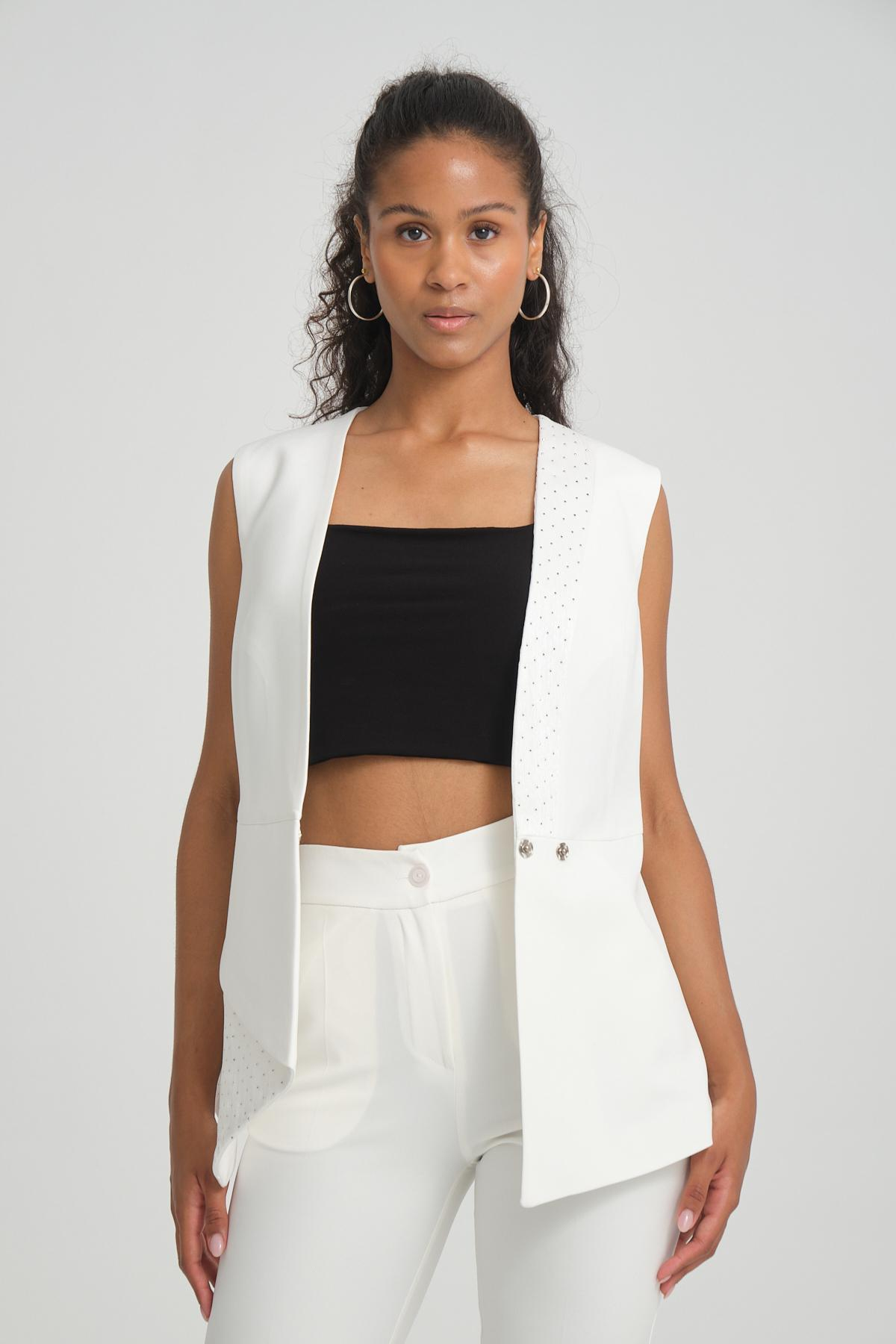 Women vest and pants suit Plus size wholesale White color 696679