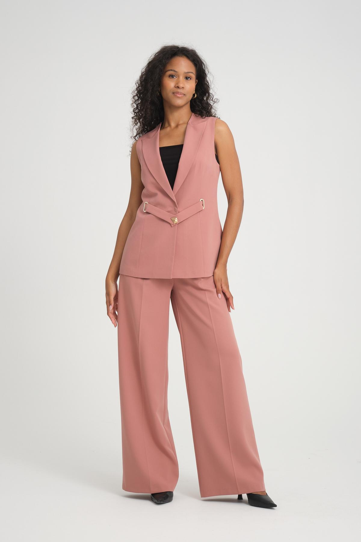 Women vest and pants suit Plus size wholesale Blush color 696670