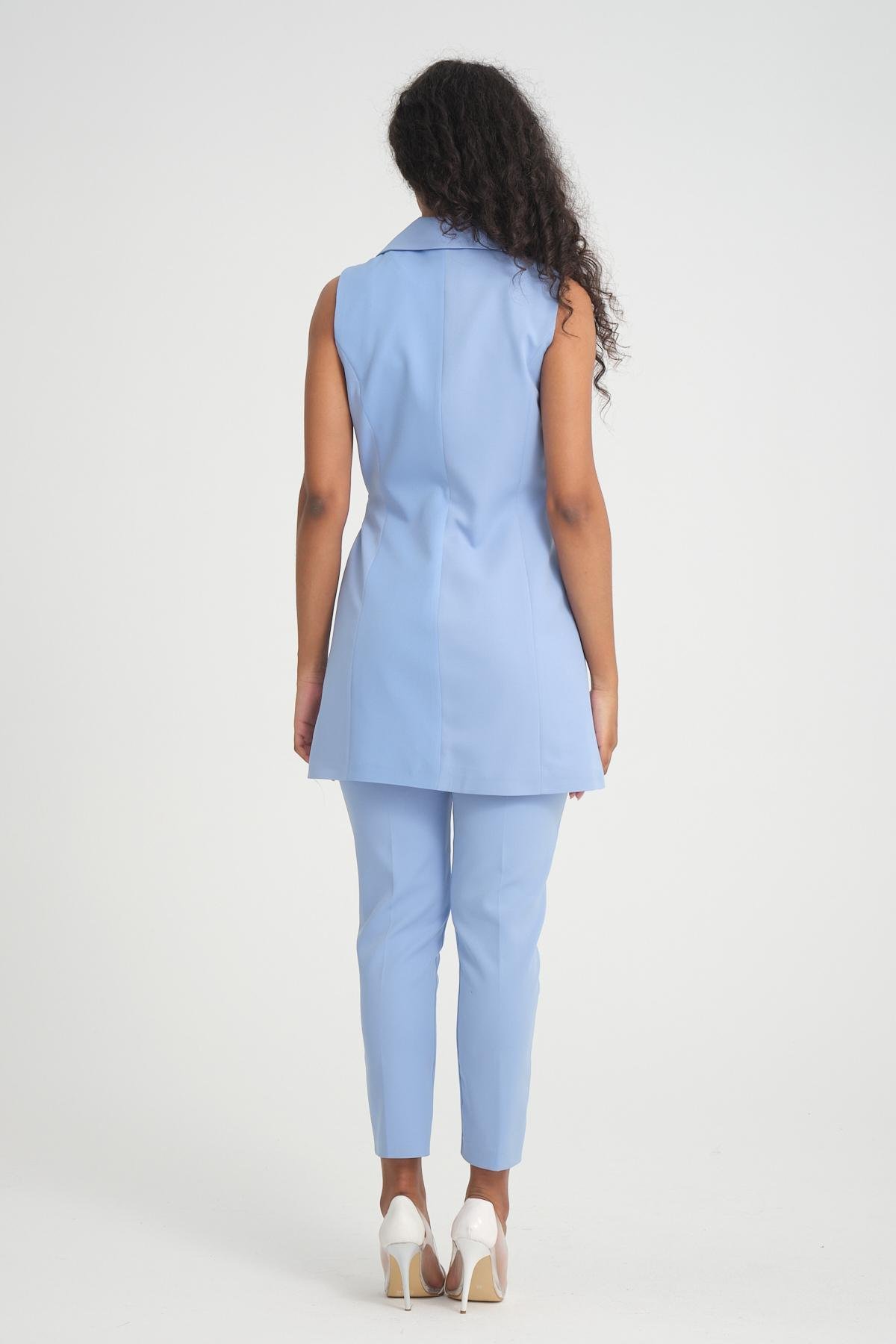 Women vest and pants suit wholesale Baby Blue color 696688